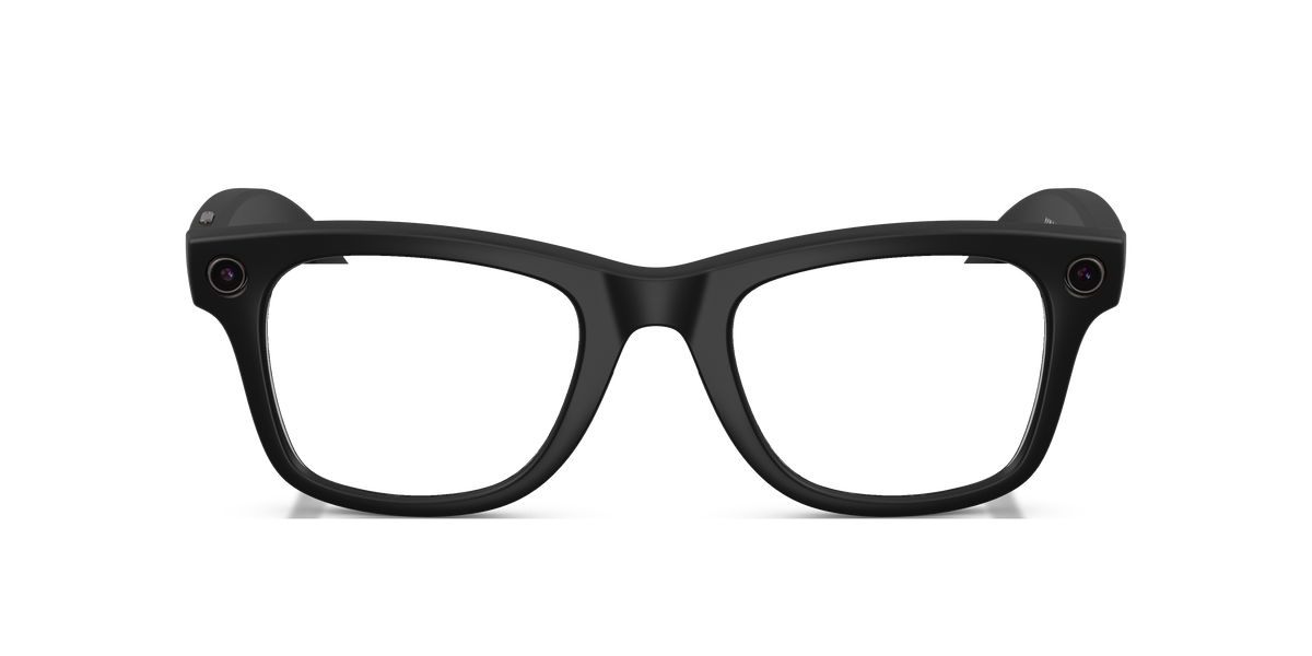 Ray-Ban Meta Wayfarer RW4012 in Shiny Black / Clear Blue Light, front view #Colour_Shiny Black / Clear Blue Light (601SSB)