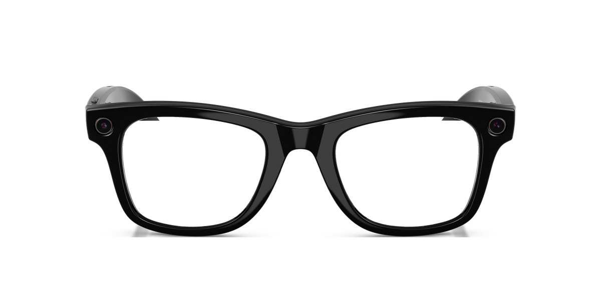 Ray-Ban Meta Wayfarer RW4012 in Shiny Black / Transitions Graphite Green, front view #Colour_Shiny Black / Transitions Graphite Green (601/1M)