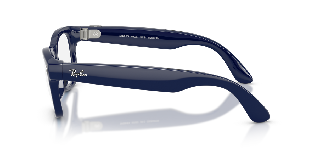 Ray-Ban Meta Wayfarer RW4012 in Cosmic Blue / Transitions Sapphire, side view #Colour_Cosmic Blue / Transitions Sapphire (6628MF)