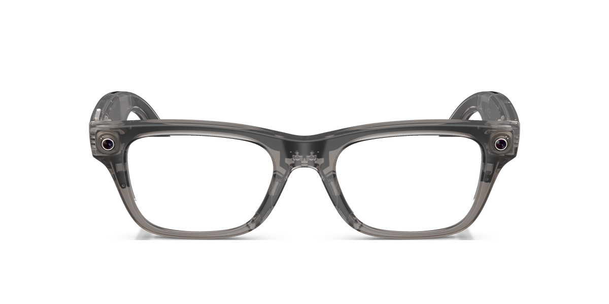 Ray-Ban Meta Blayzer Optics RW7001 in Transparent Ice Grey, front view #Colour_Transparent Ice Grey (8529)