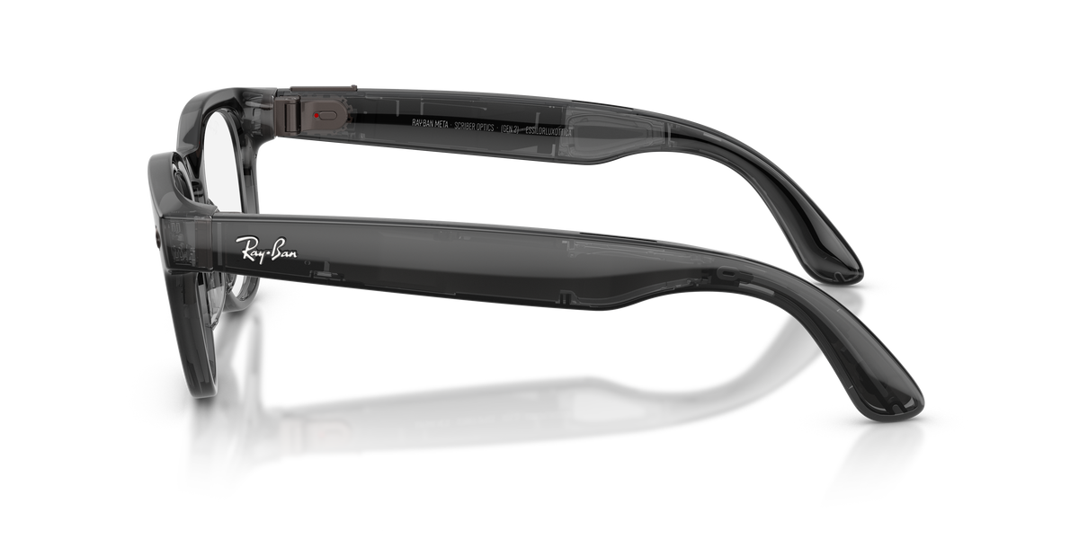 Ray-Ban Meta Scriber Optics RW7002 in Transparent Black, side view #Colour_Transparent Black (8526)