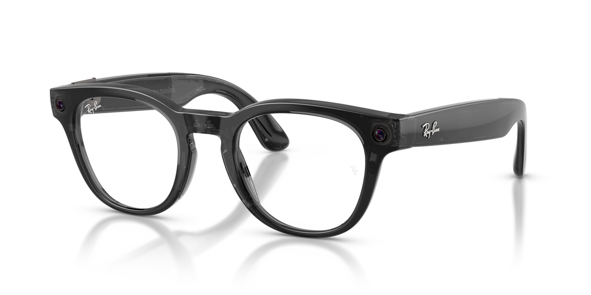 Ray-Ban Meta Scriber Optics RW7002 in Transparent Black, three-quarter view #Colour_Transparent Black (8526)
