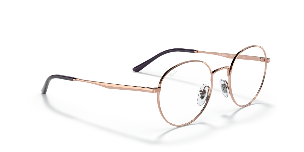 Ray-Ban RB3681V in Rose Gold, angled view #Colour_Rose Gold (3094)