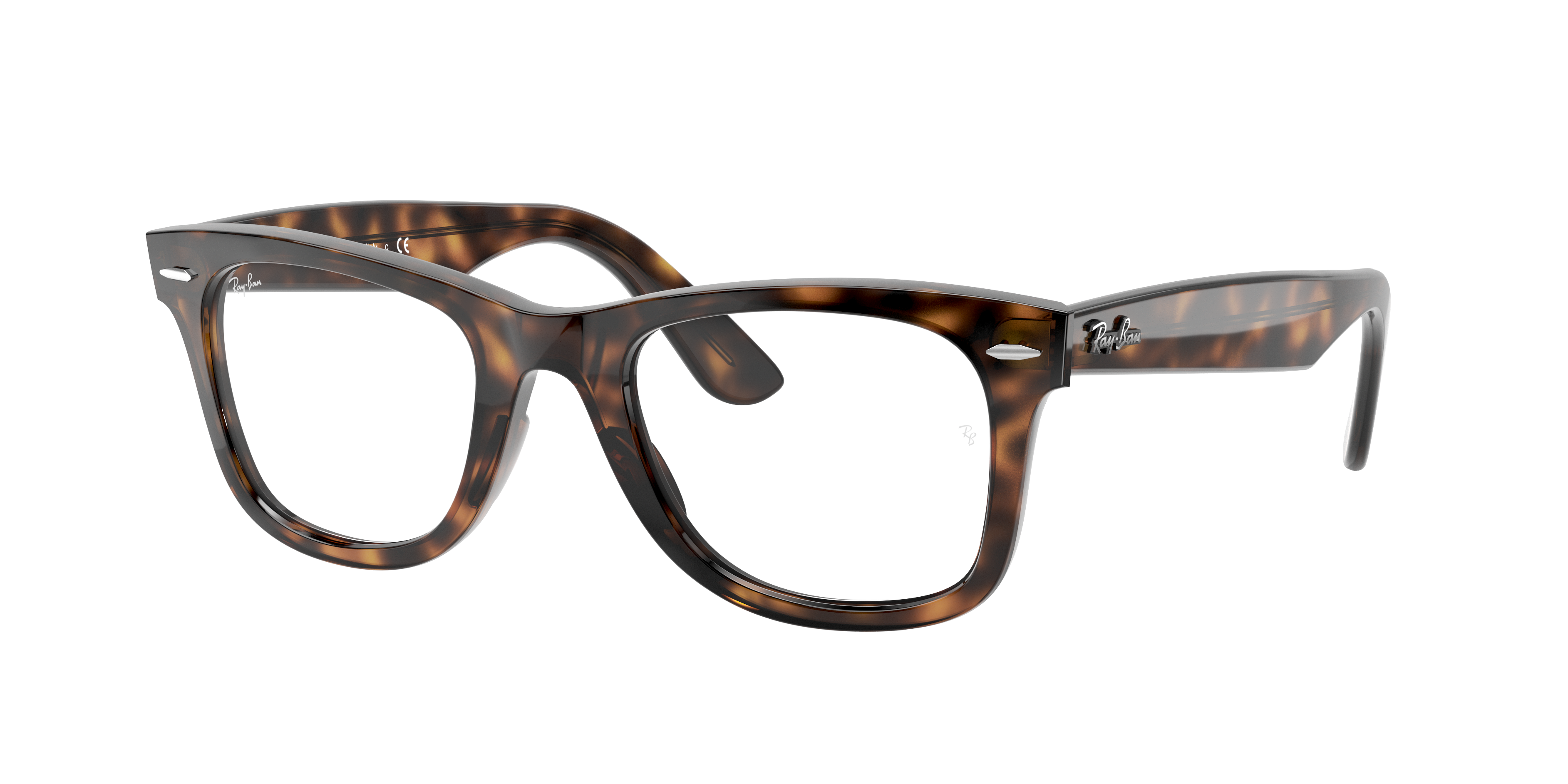 Ray-Ban Wayfarer Ease RX4340V in Havana, three-quarter view #Colour_Havana