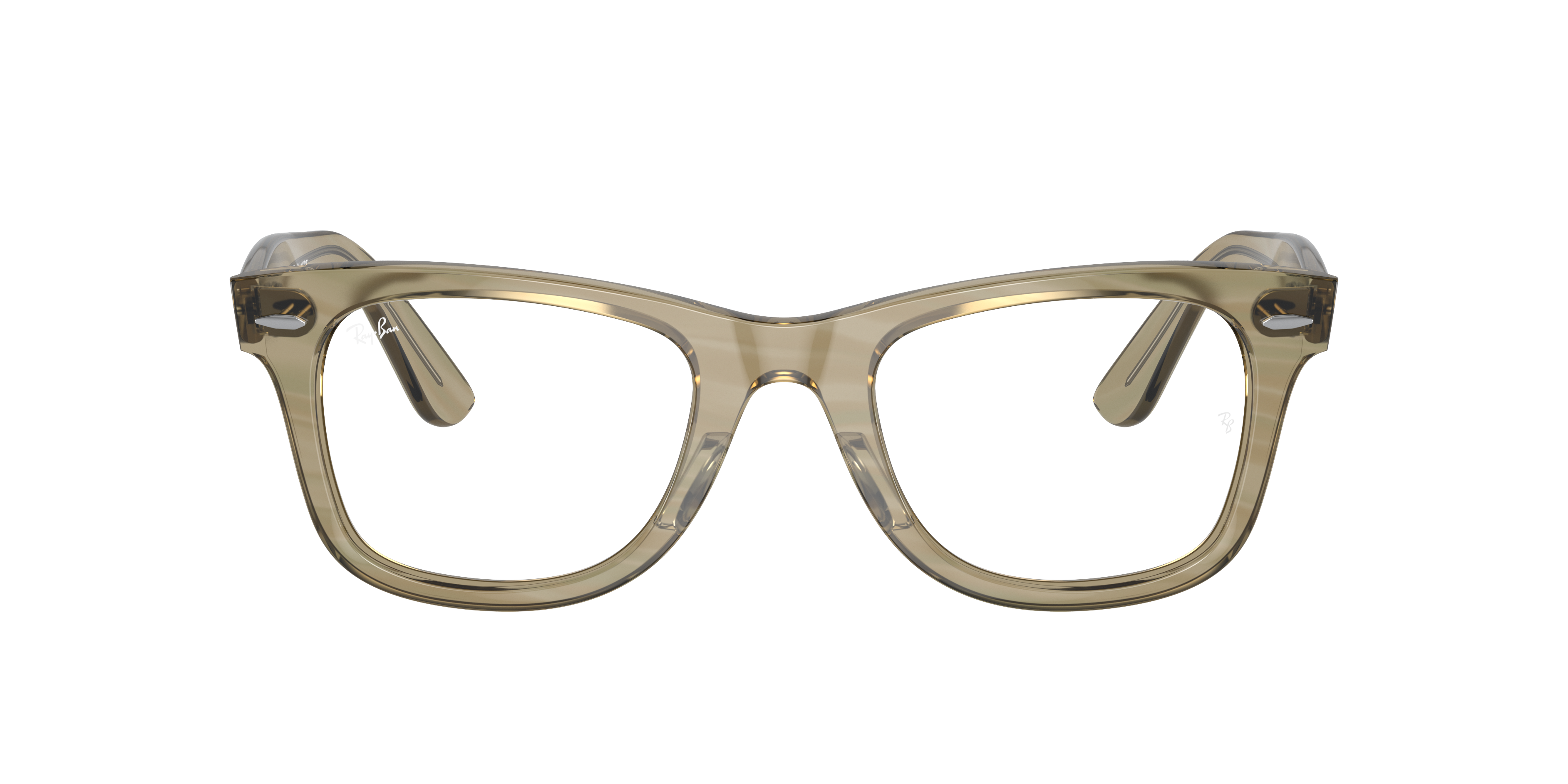 Ray-Ban Wayfarer Ease RX4340V in Photo Striped Grey, front view #Colour_Photo Striped Grey