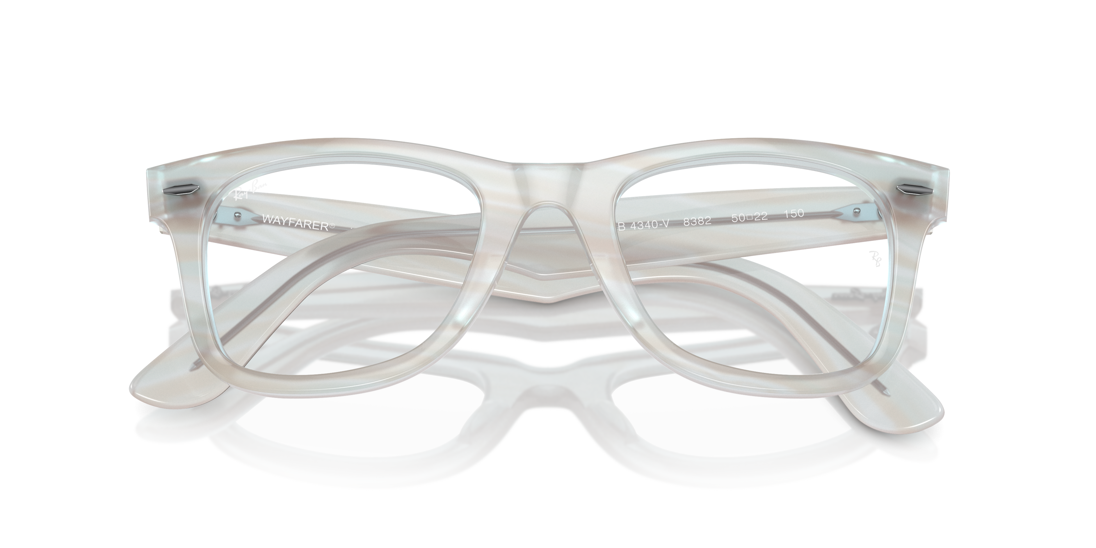 Ray-Ban Wayfarer Ease RX4340V in Photo Striped Light Blue, front detail view #Colour_Photo Striped Light Blue