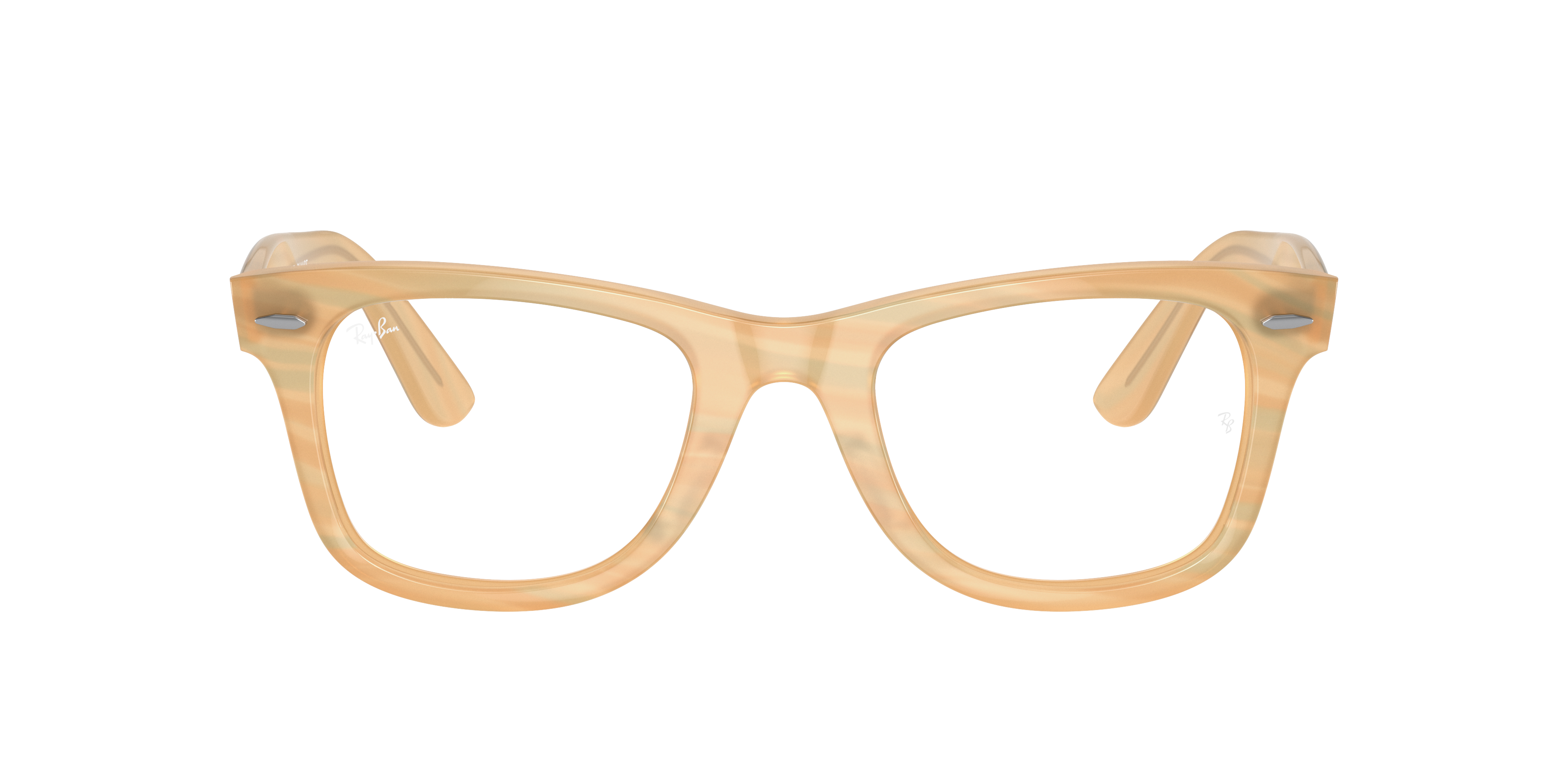 Ray-Ban Wayfarer Ease RX4340V in Photo Striped Brown, front view #Colour_Photo Striped Brown