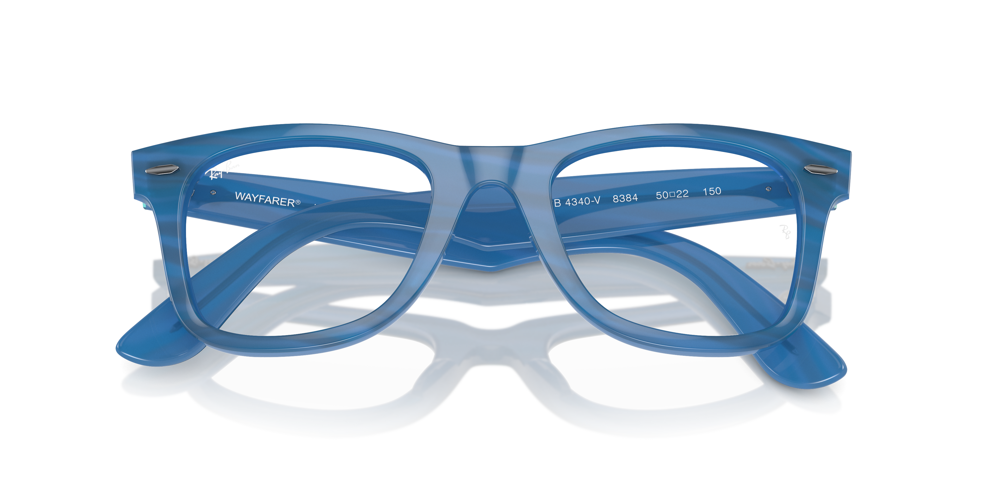 Ray-Ban Wayfarer Ease RX4340V in Photo Striped Blue, front detail view #Colour_Photo Striped Blue