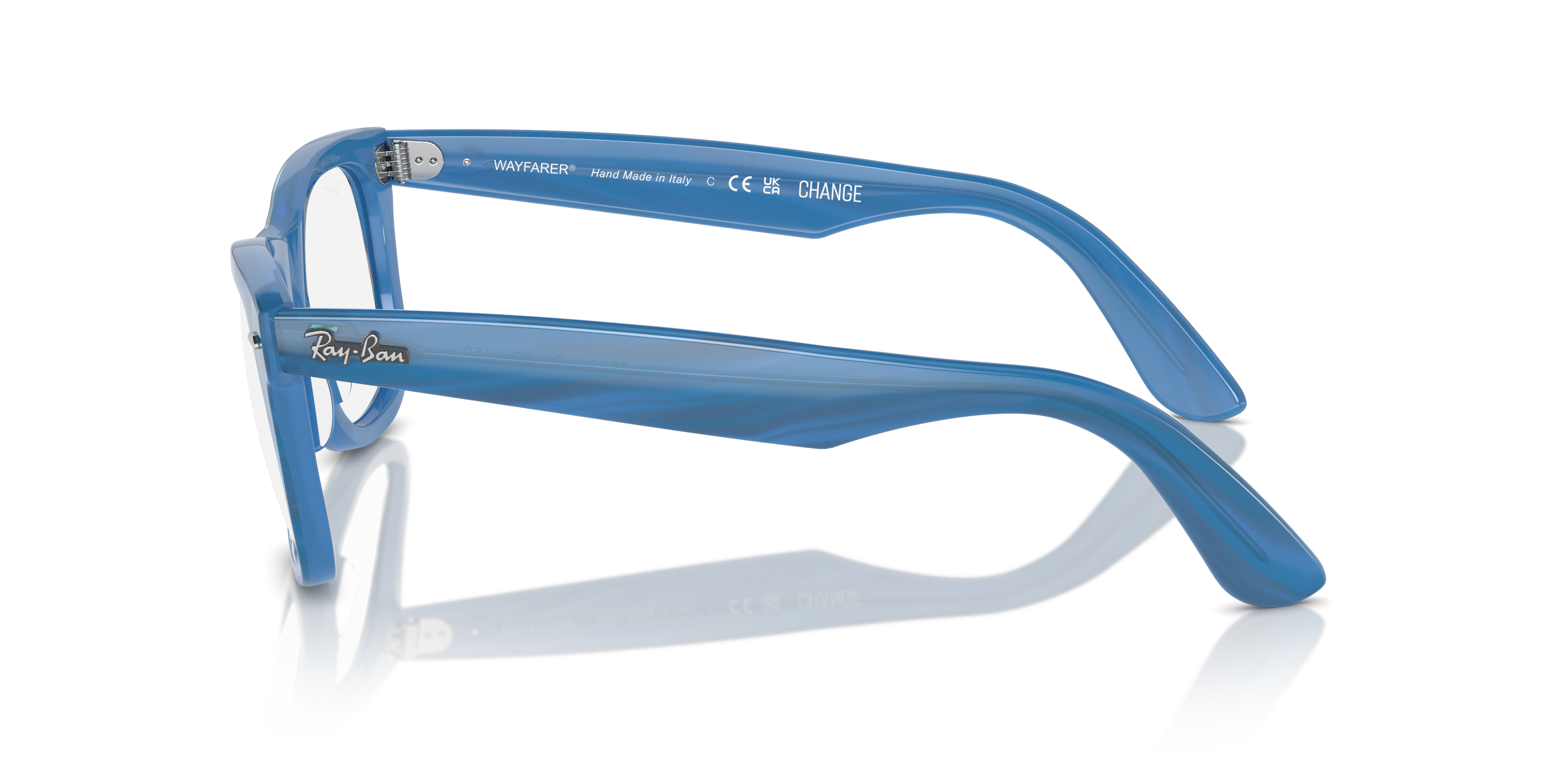 Ray-Ban Wayfarer Ease RX4340V in Photo Striped Blue, side view #Colour_Photo Striped Blue