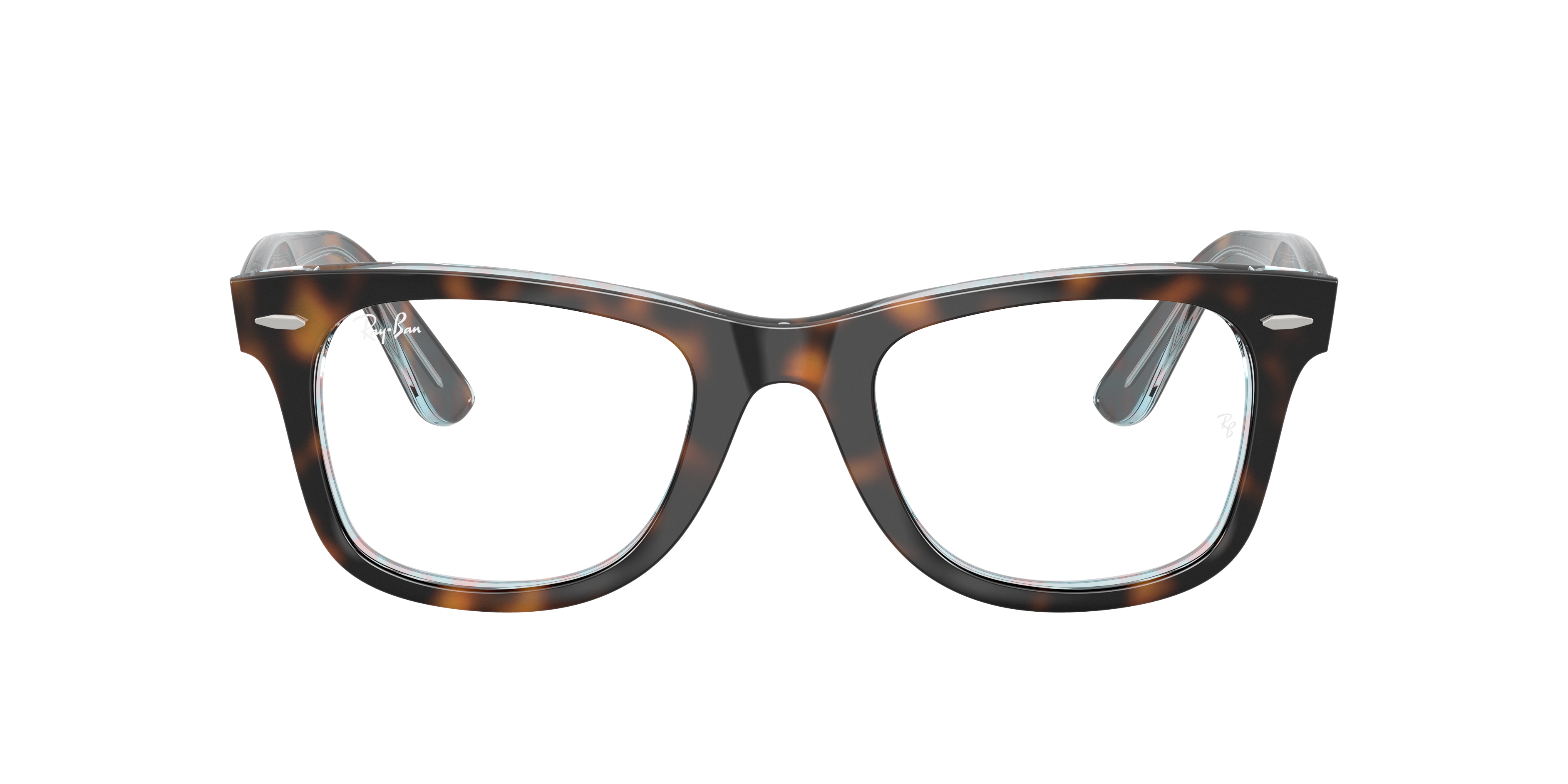 Ray-Ban Wayfarer Ease RX4340V in Dark Havana On Multicolour, front view #Colour_Dark Havana On Multicolour