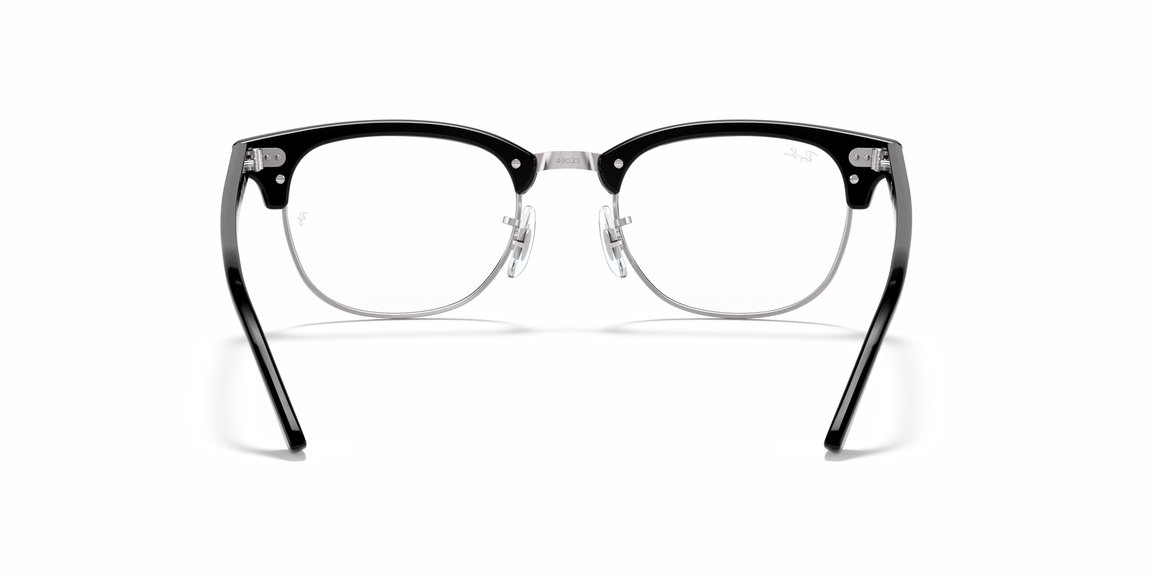 Ray-Ban Clubmaster RX5154 in Black On Silver, back view #Colour_Black On Silver