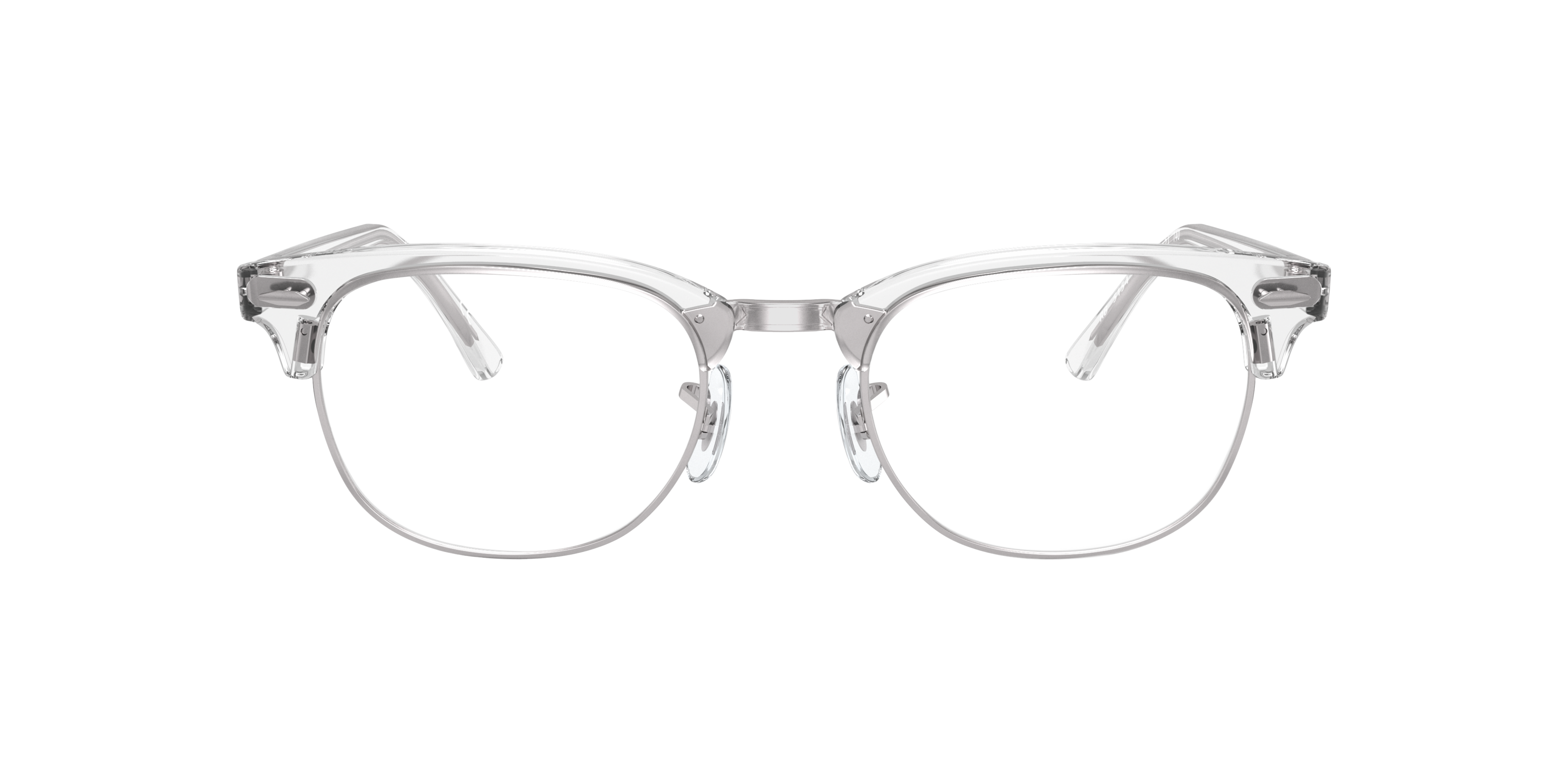 Ray-Ban Clubmaster RX5154 in White Transparent, front view #Colour_White Transparent