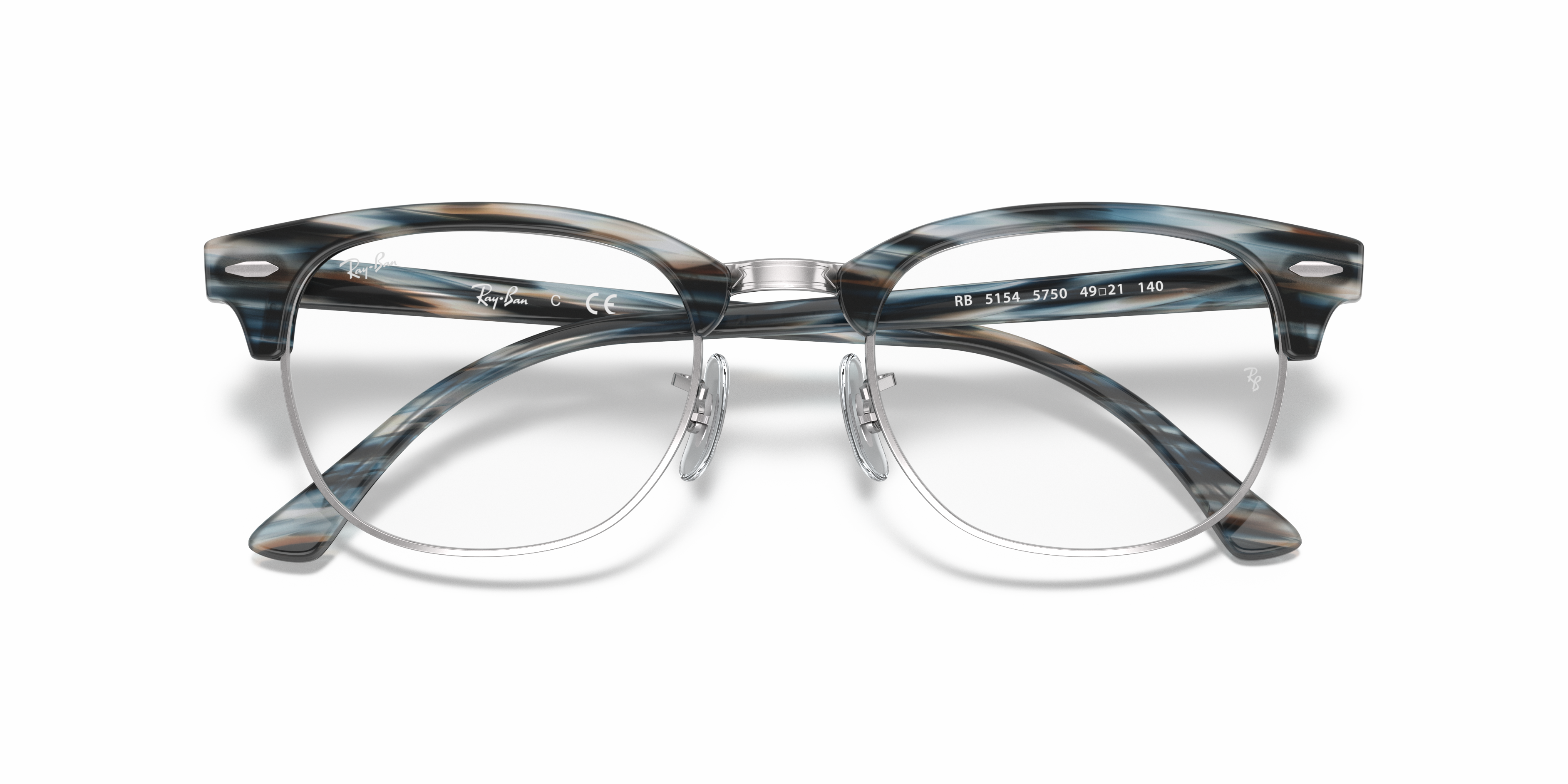 Ray-Ban Clubmaster RX5154 in Blue, front detail view #Colour_Blue