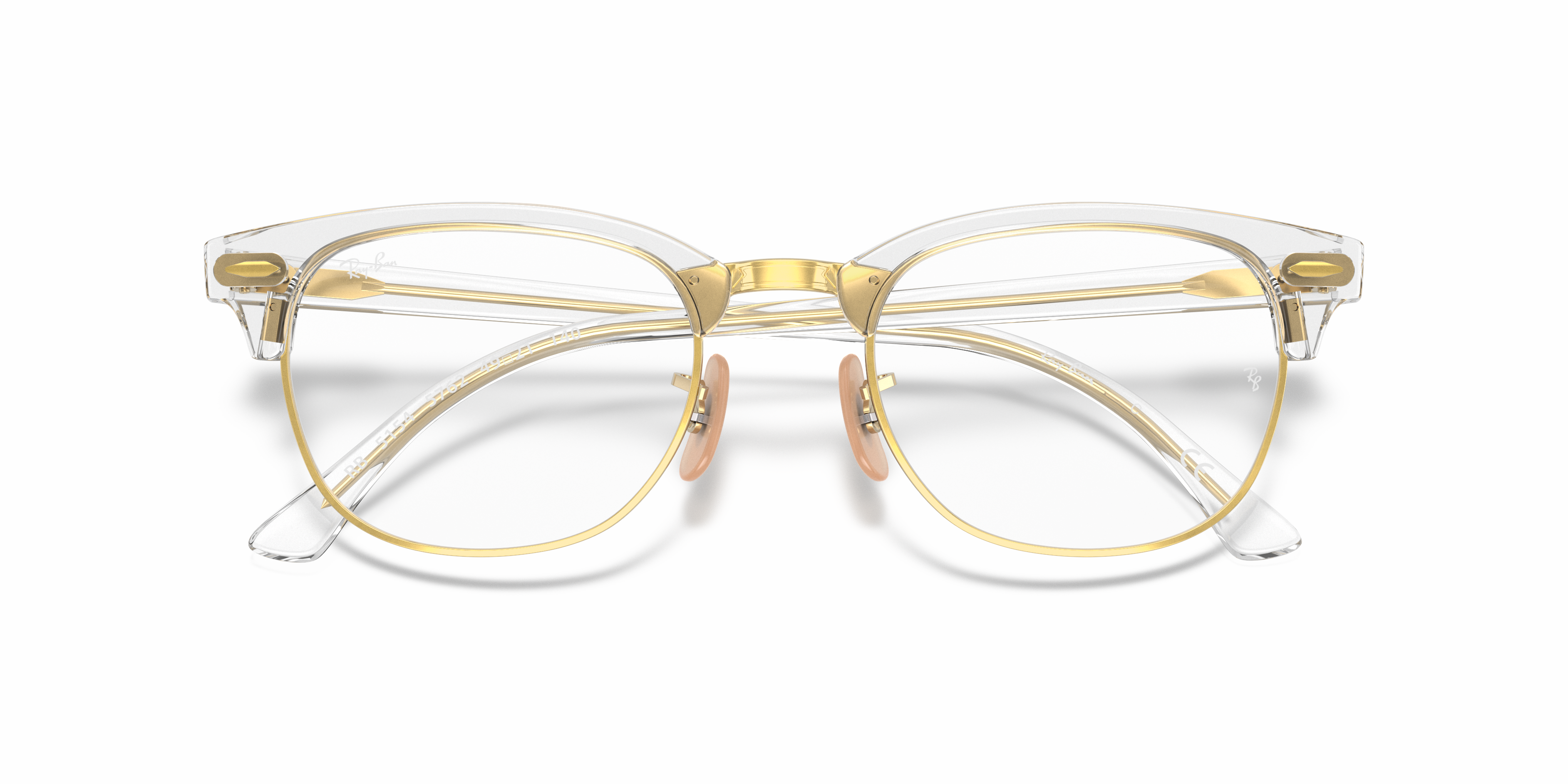 Ray-Ban Clubmaster RX5154 in Transparent, front detail view #Colour_Transparent