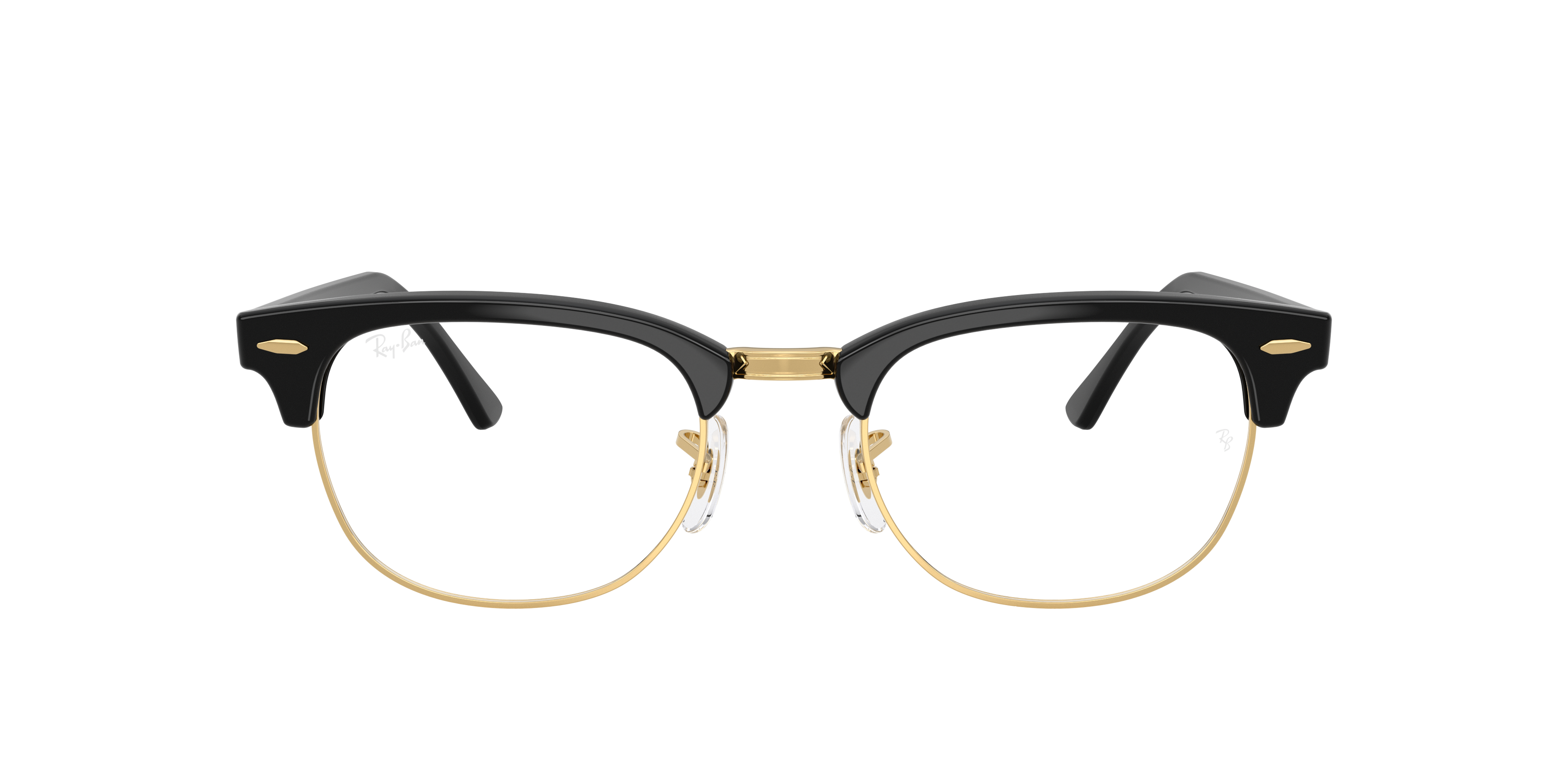 Ray-Ban Clubmaster RX5154 in Black & Gold, front view #Colour_Black & Gold