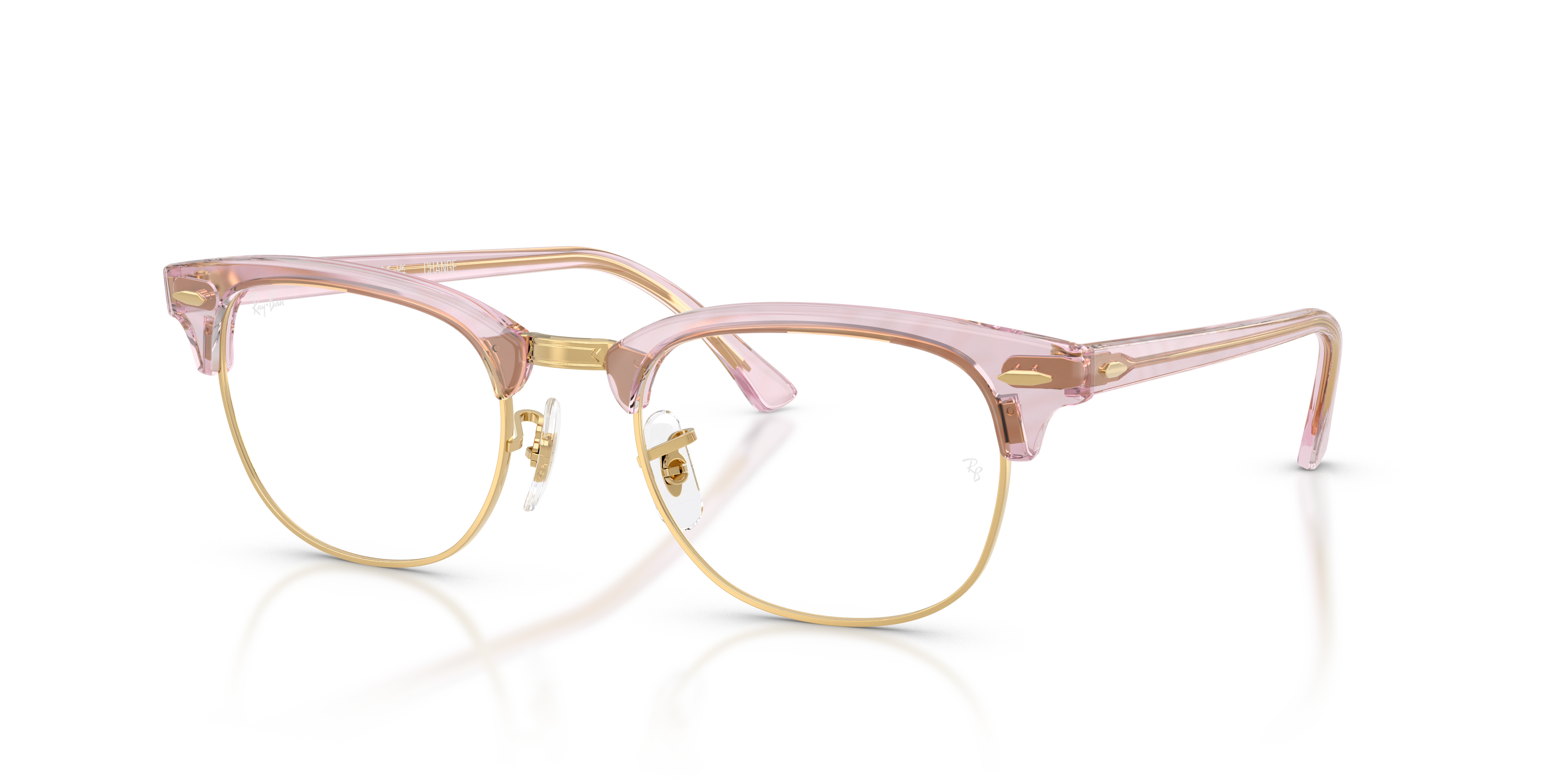 Ray-Ban Clubmaster RX5154 in Photo Waves Purple, three-quarter view #Colour_Photo Waves Purple