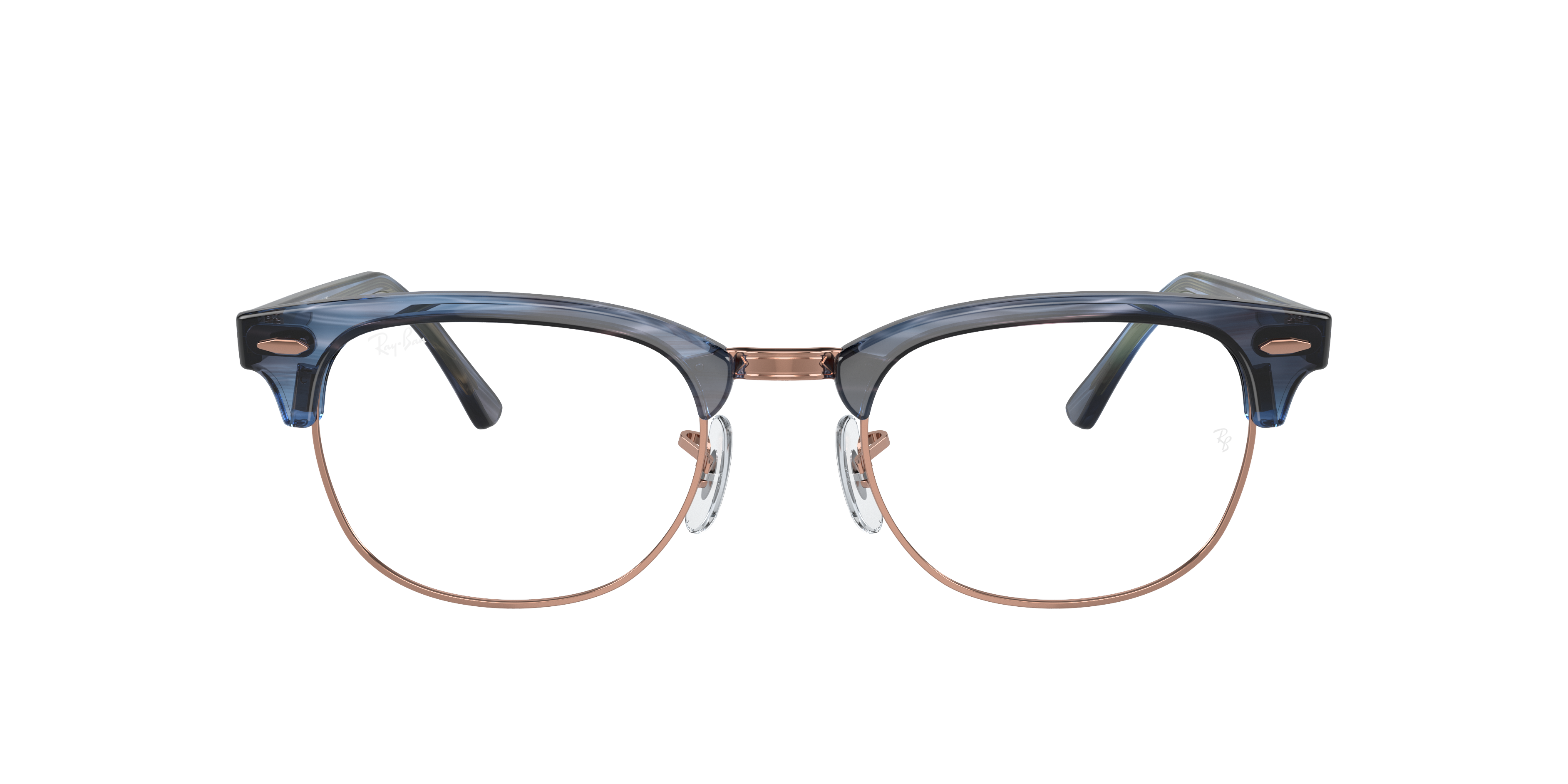 Ray-Ban Clubmaster RX5154 in Striped Blue, front view #Colour_Striped Blue