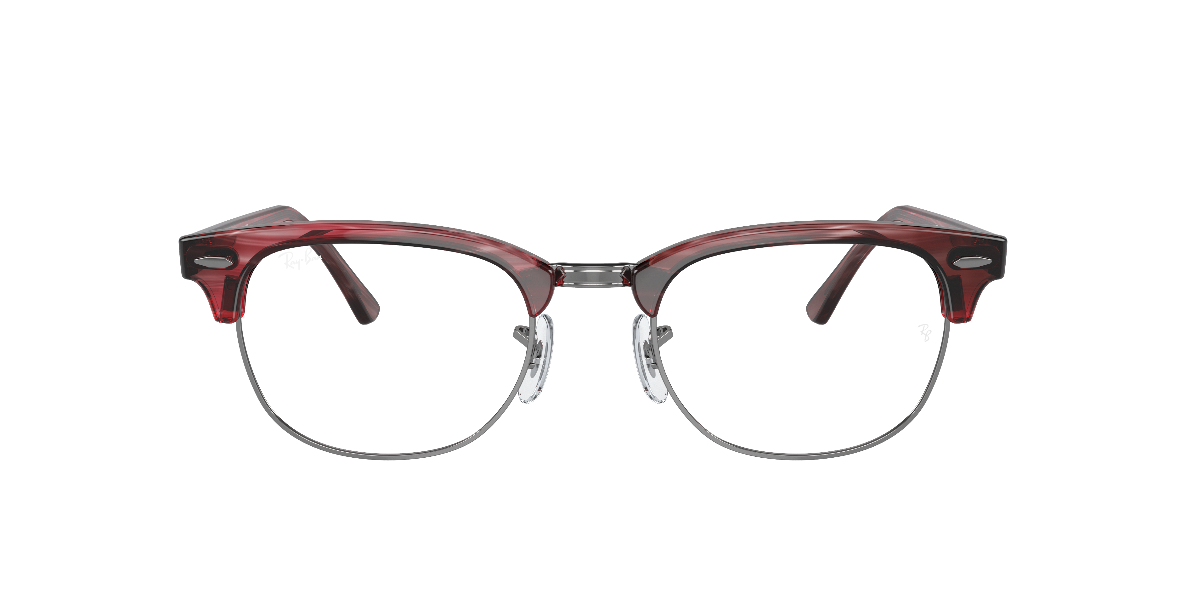 Ray-Ban Clubmaster RX5154 in Striped Red, front view #Colour_Striped Red