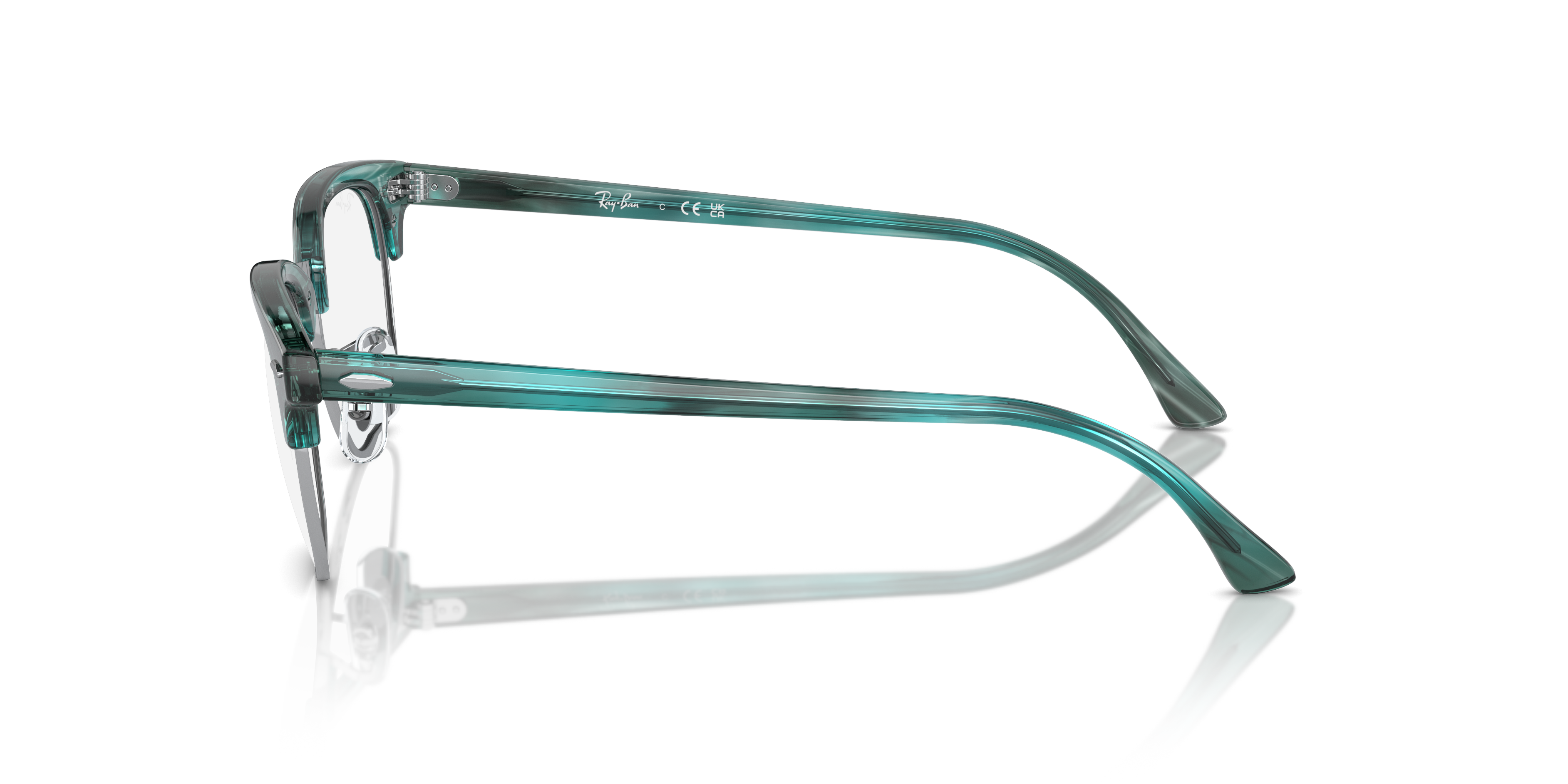 Ray-Ban Clubmaster RX5154 in Striped Green, side view #Colour_Striped Green