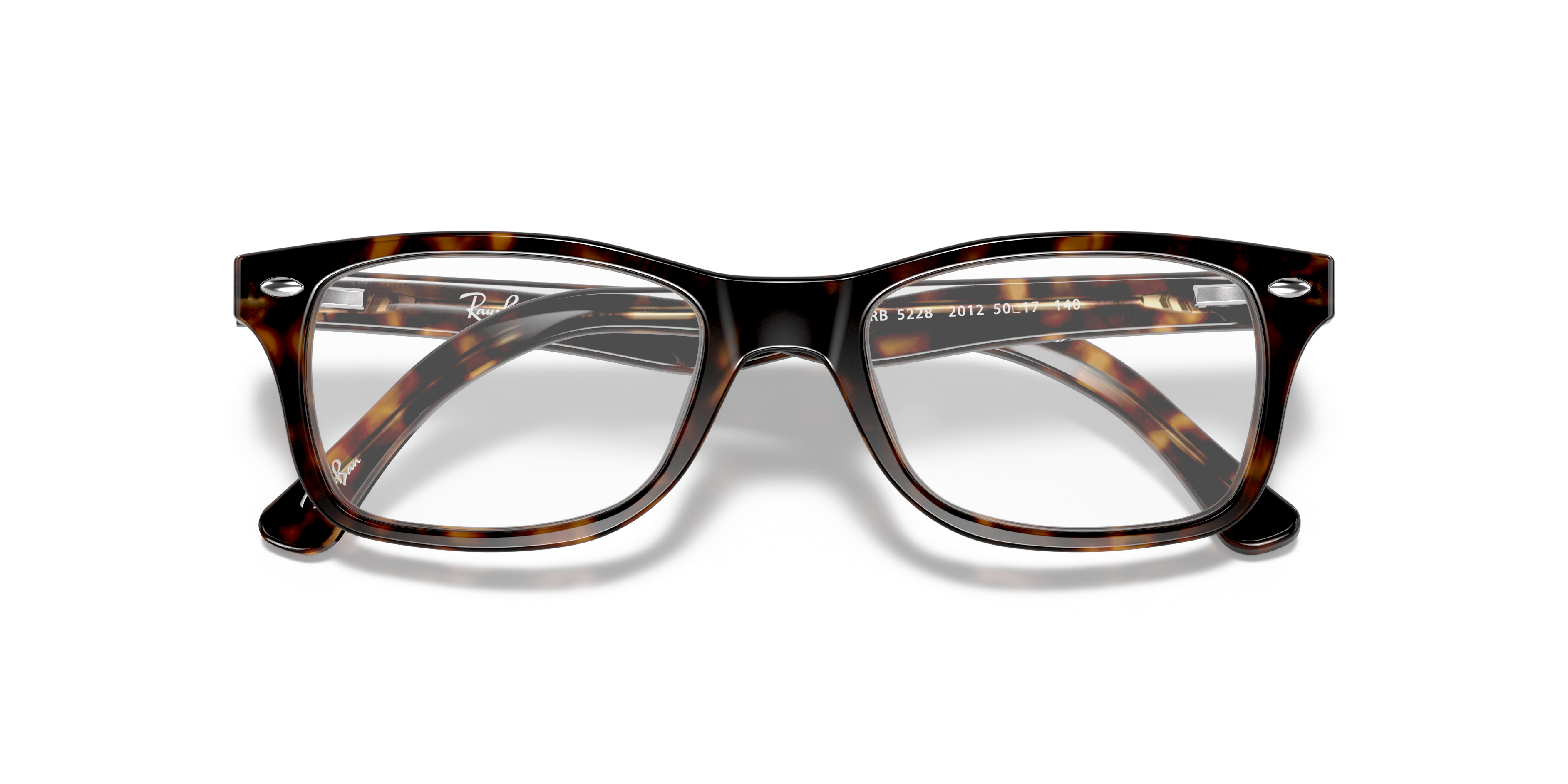 Ray-Ban RX5228 in Dark Havana, front detail view #Colour_Dark Havana