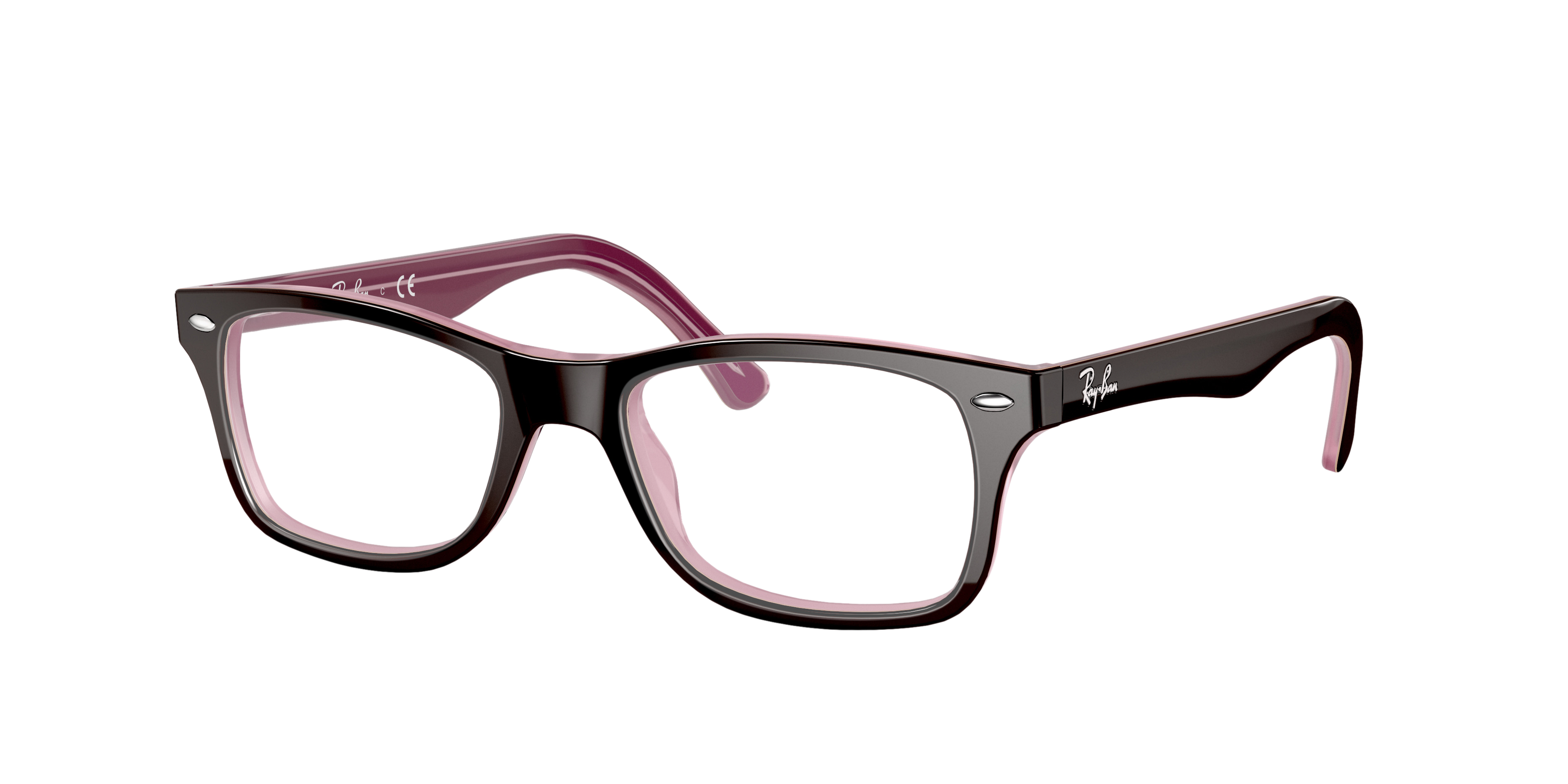 Ray-Ban RX5228 in Brown, three-quarter view #Colour_Brown