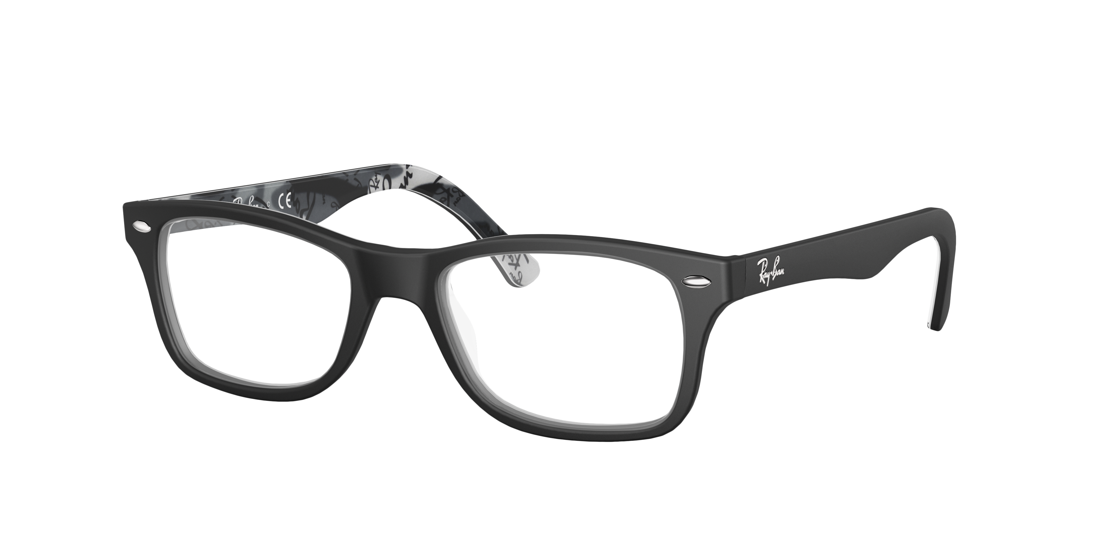 Ray-Ban RX5228 in Black (5405), three-quarter view #Colour_Black (5405)