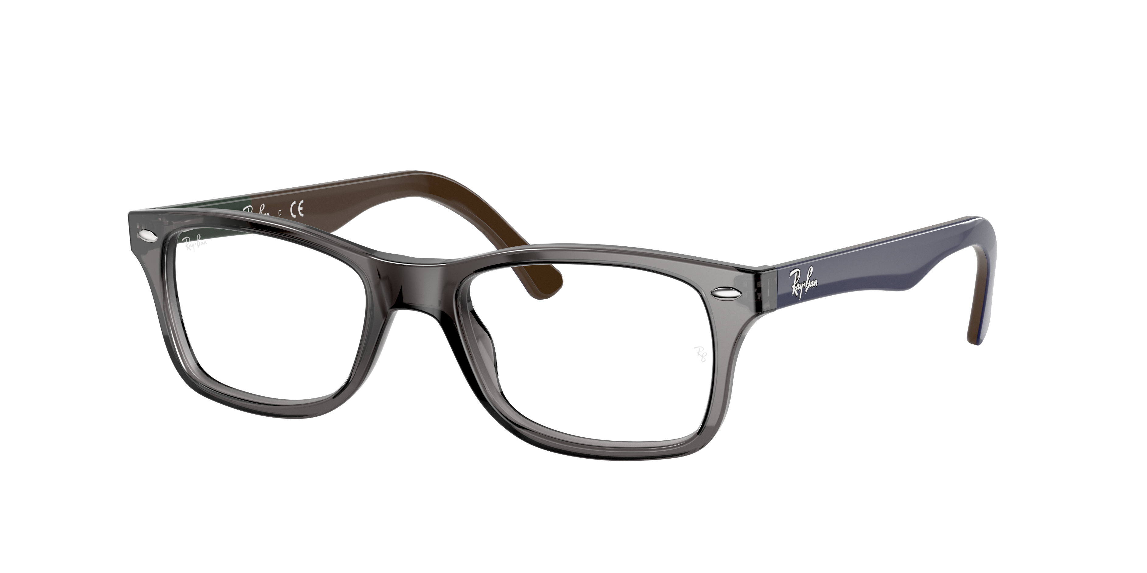 Ray-Ban RX5228 in Grey (5546), three-quarter view #Colour_Grey (5546)