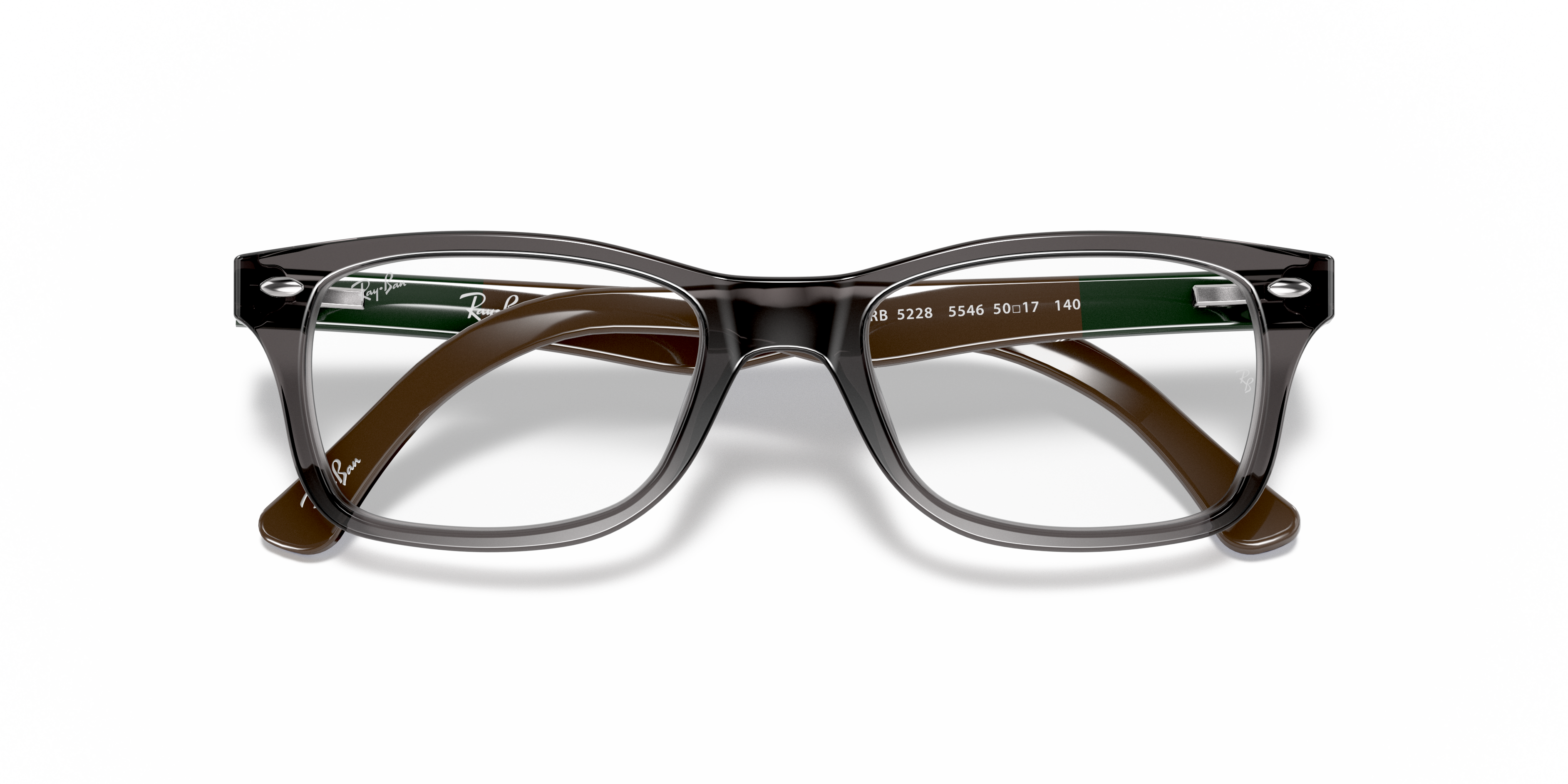 Ray-Ban RX5228 in Grey (5546), front detail view #Colour_Grey (5546)