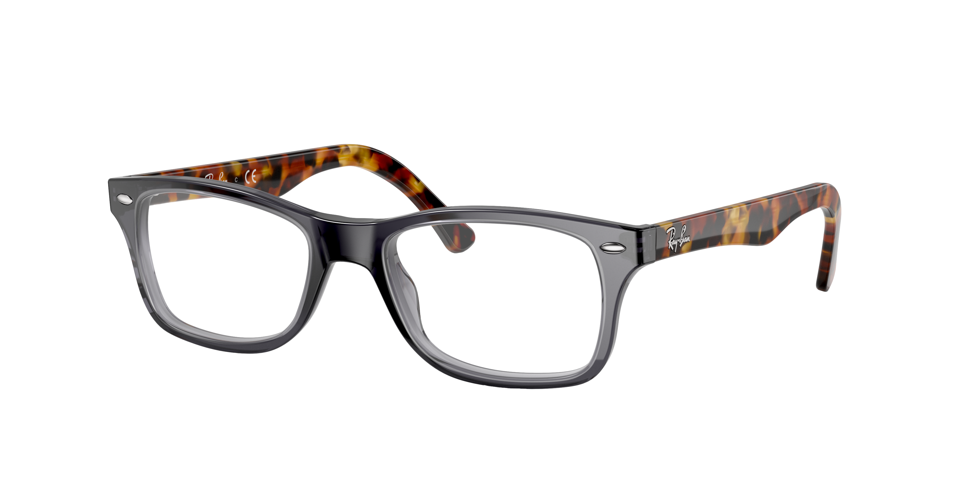 Ray-Ban RX5228 in Grey (5629), three-quarter view #Colour_Grey (5629)