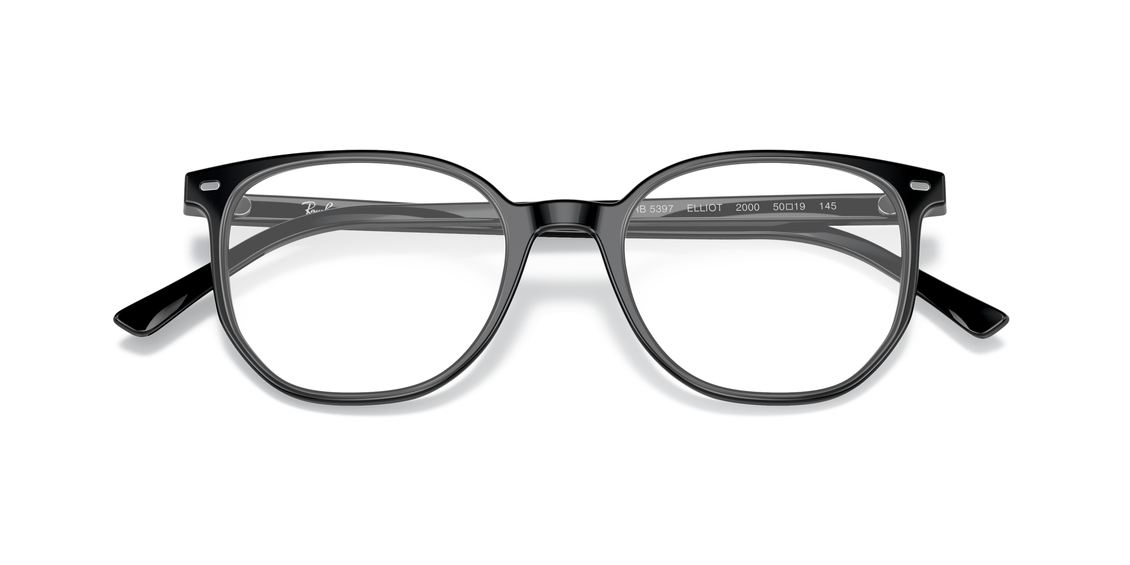 Ray-Ban Elliot RX5397 in Black, front detail view #Colour_Black