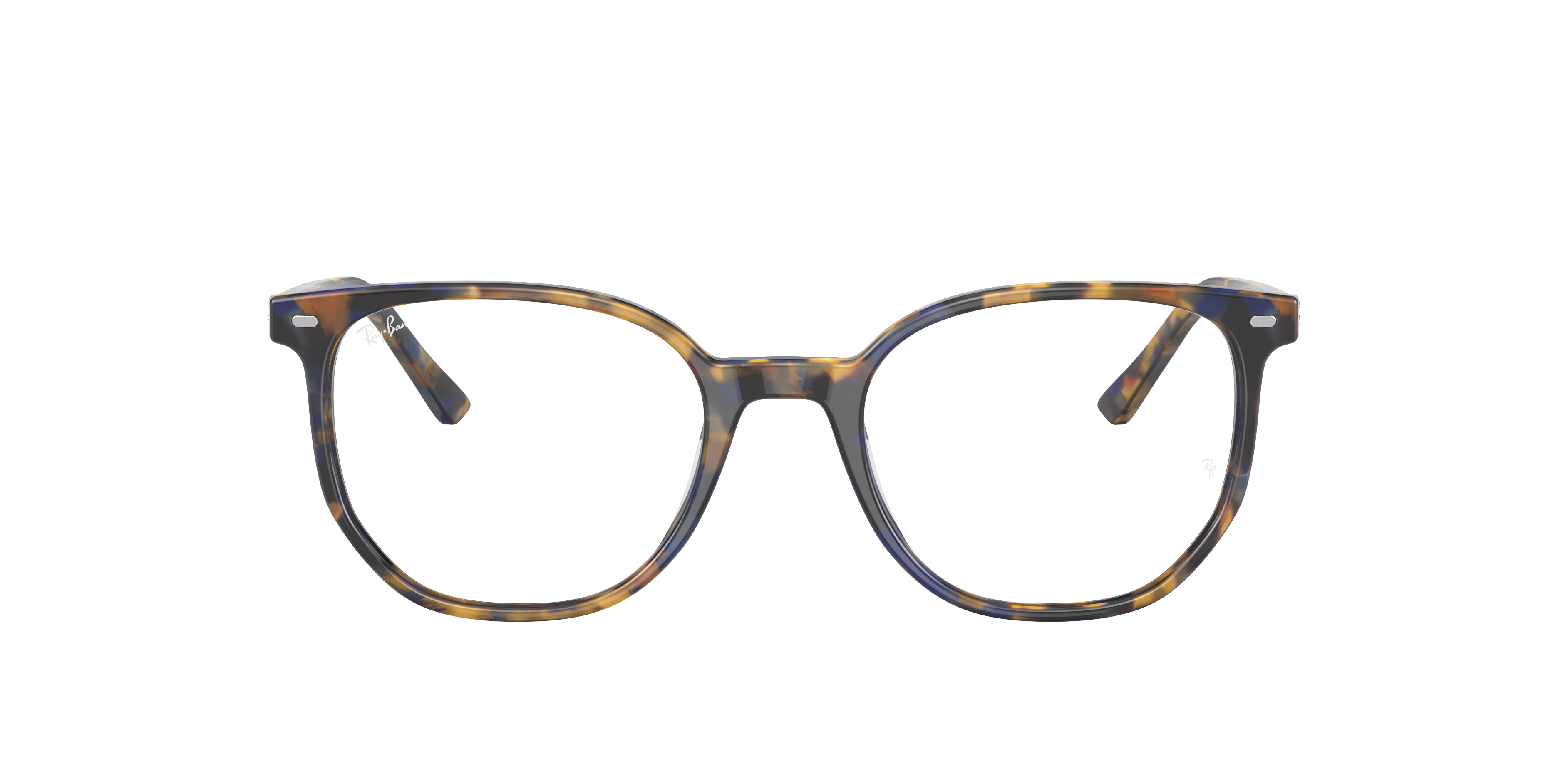 Ray-Ban Elliot RX5397 in Yellow & Blue Havana, front view #Colour_Yellow & Blue Havana