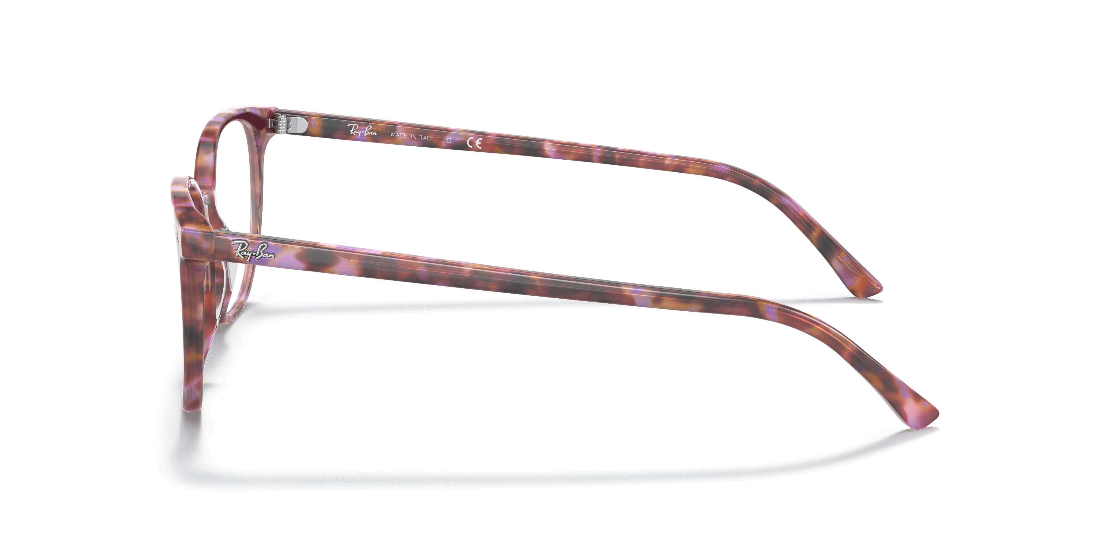Ray-Ban Elliot RX5397 in Brown & Violet Havana, side view #Colour_Brown & Violet Havana