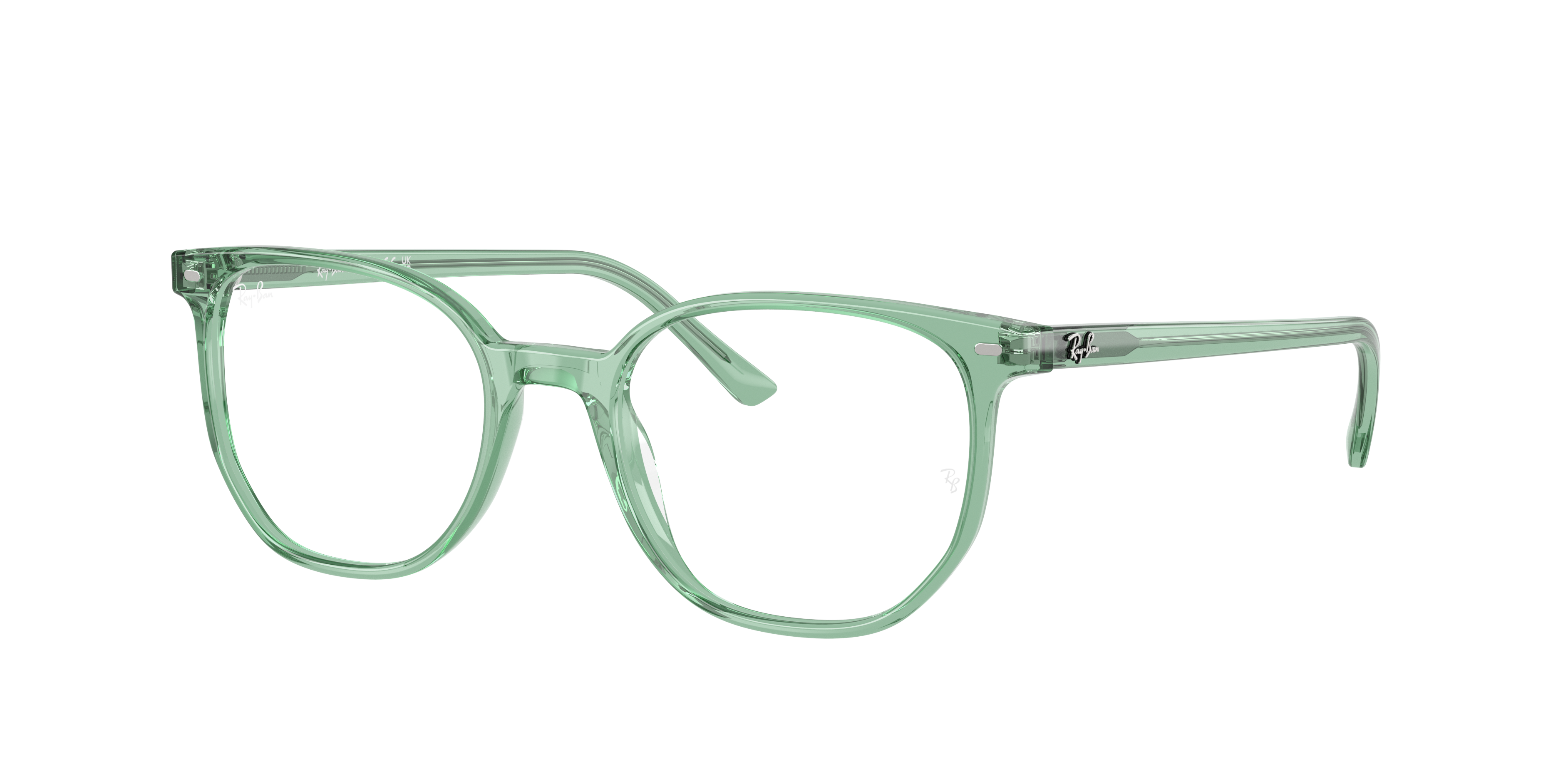 Ray-Ban Elliot RX5397 in Light Green, three-quarter view #Colour_Light Green