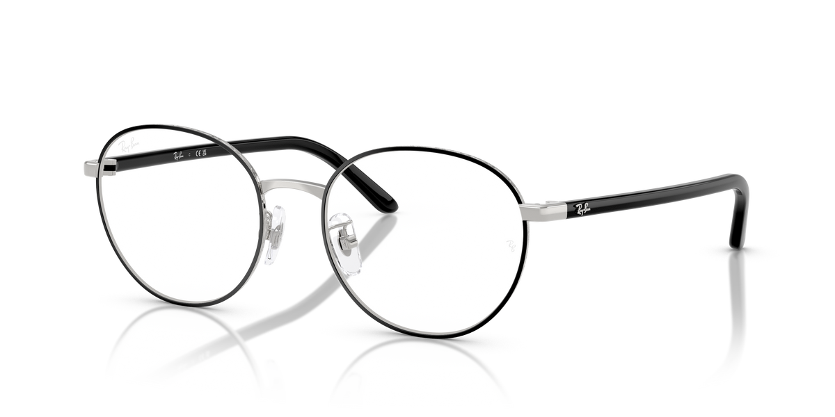 Ray-Ban RB6538D in Black On Silver, three-quarter view #Colour_Black On Silver (2861)