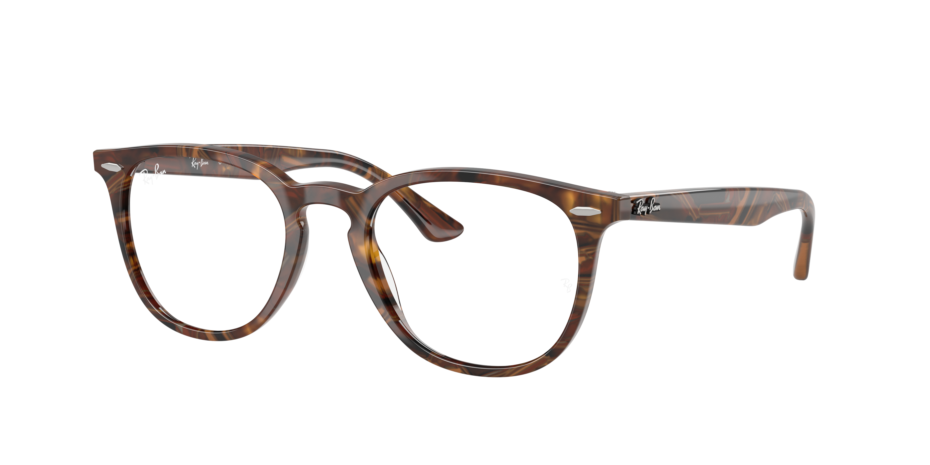 Ray-Ban RX7159 - Transparent Fantasy Brown Yellow, three-quarter view #Colour_Transparent Fantasy Brown Yellow