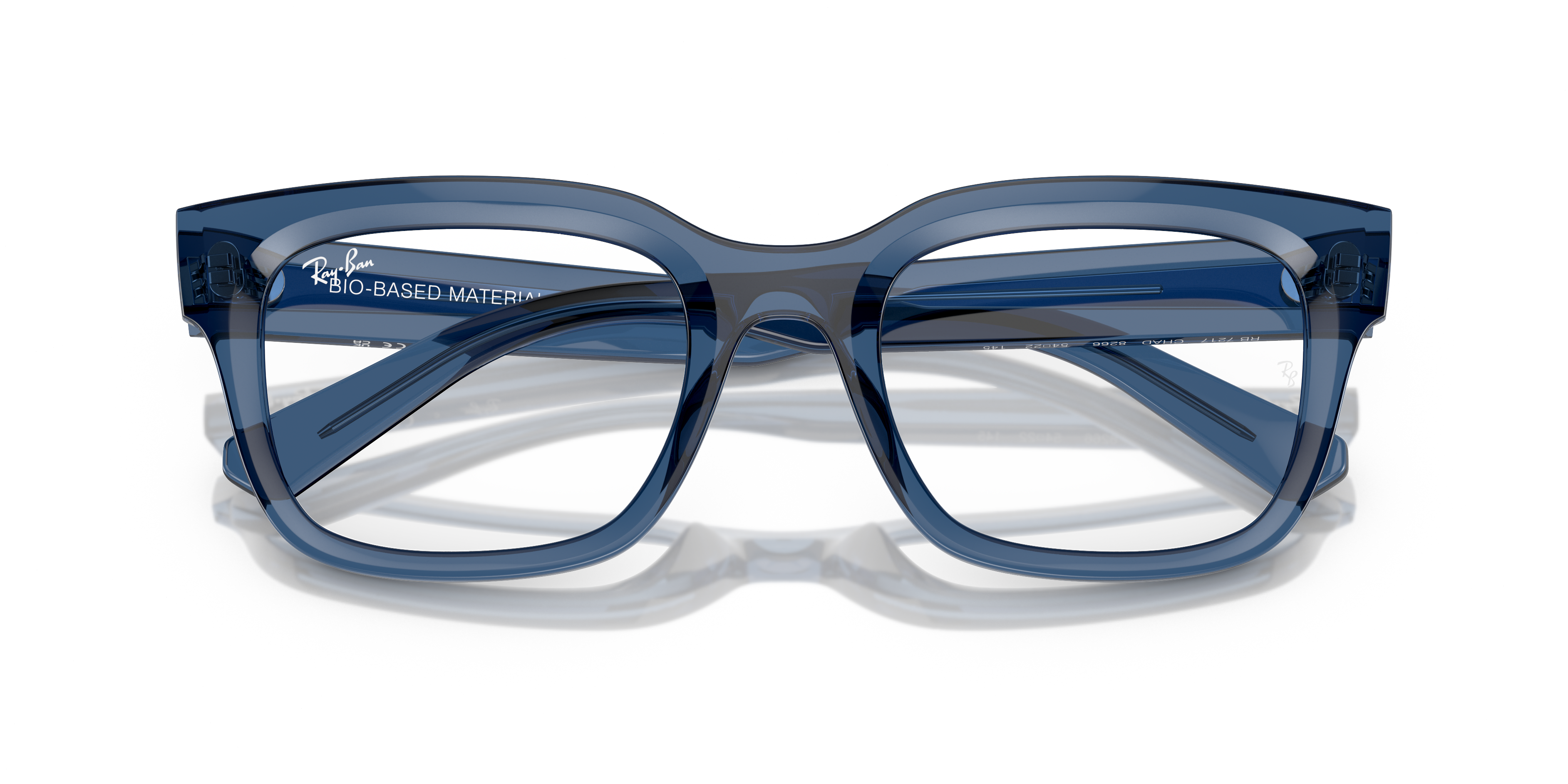 Ray-Ban Chad RX7217 - Transparent Dark Blue, front detail view #Colour_Transparent Dark Blue
