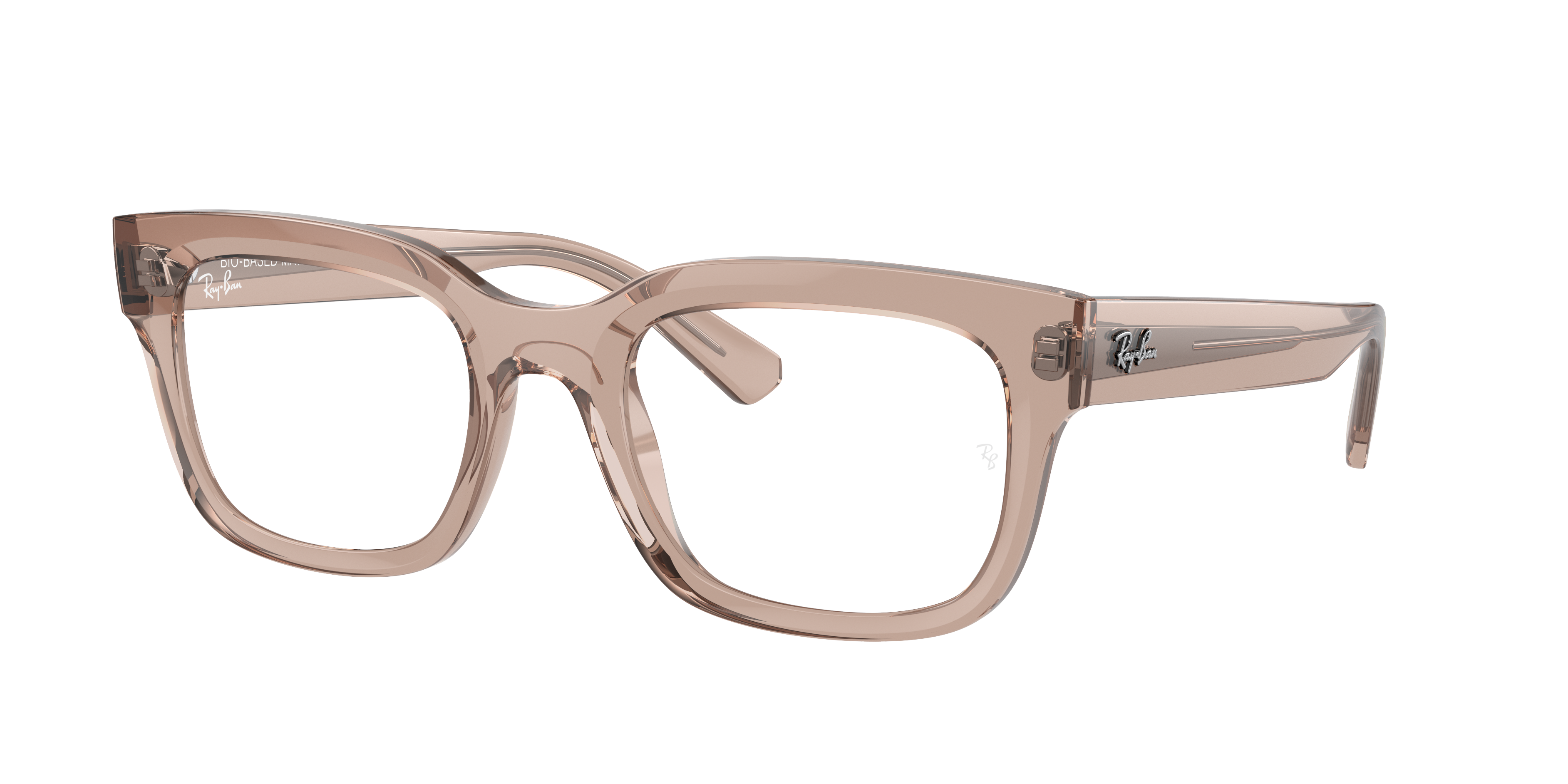 Ray-Ban Chad RX7217 - Transparent Light Brown, three-quarter view #Colour_Transparent Light Brown