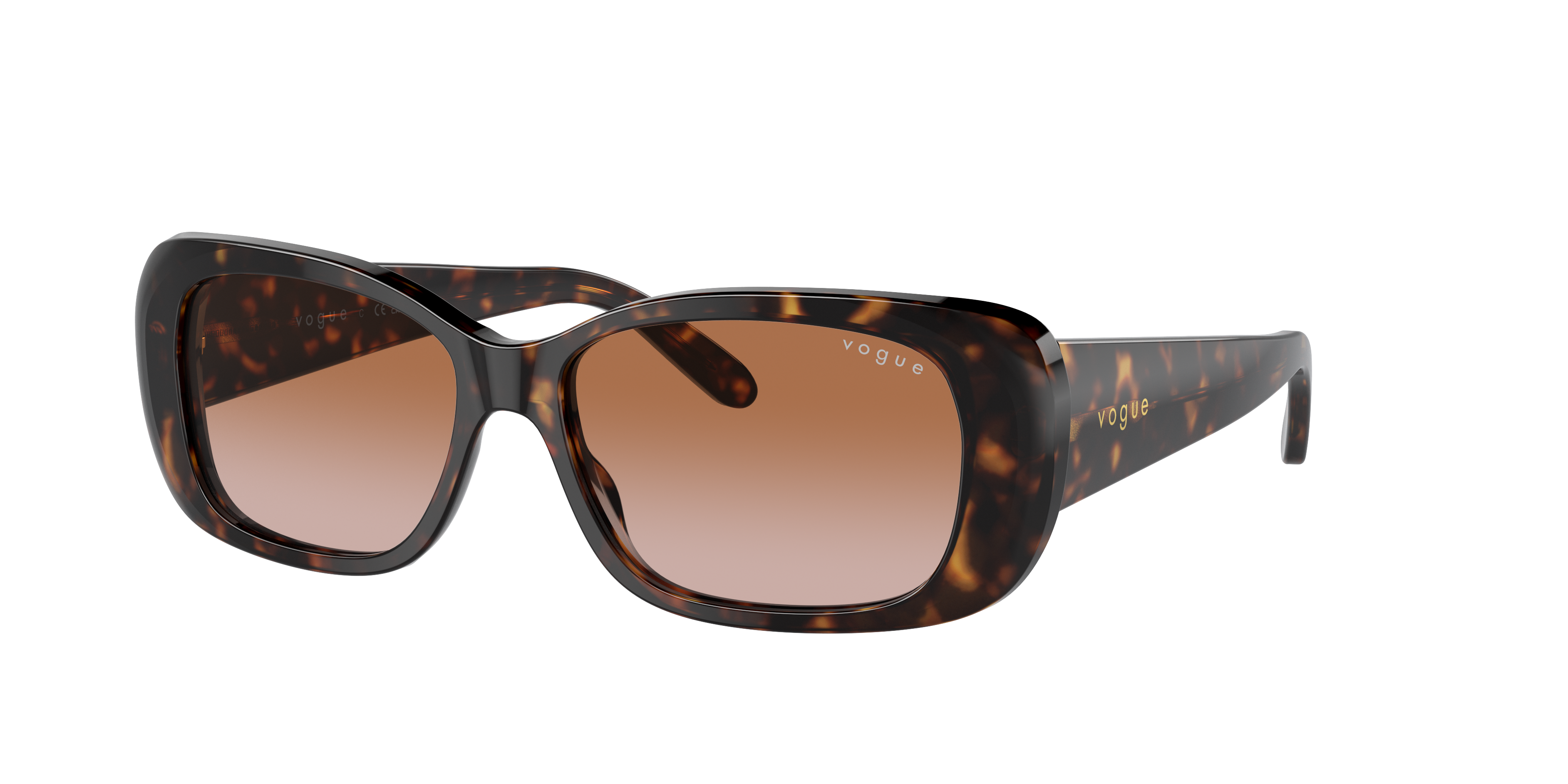 Vogue Eyewear VO2606S in Dark Havana, three-quarter view #Colour_Dark Havana
