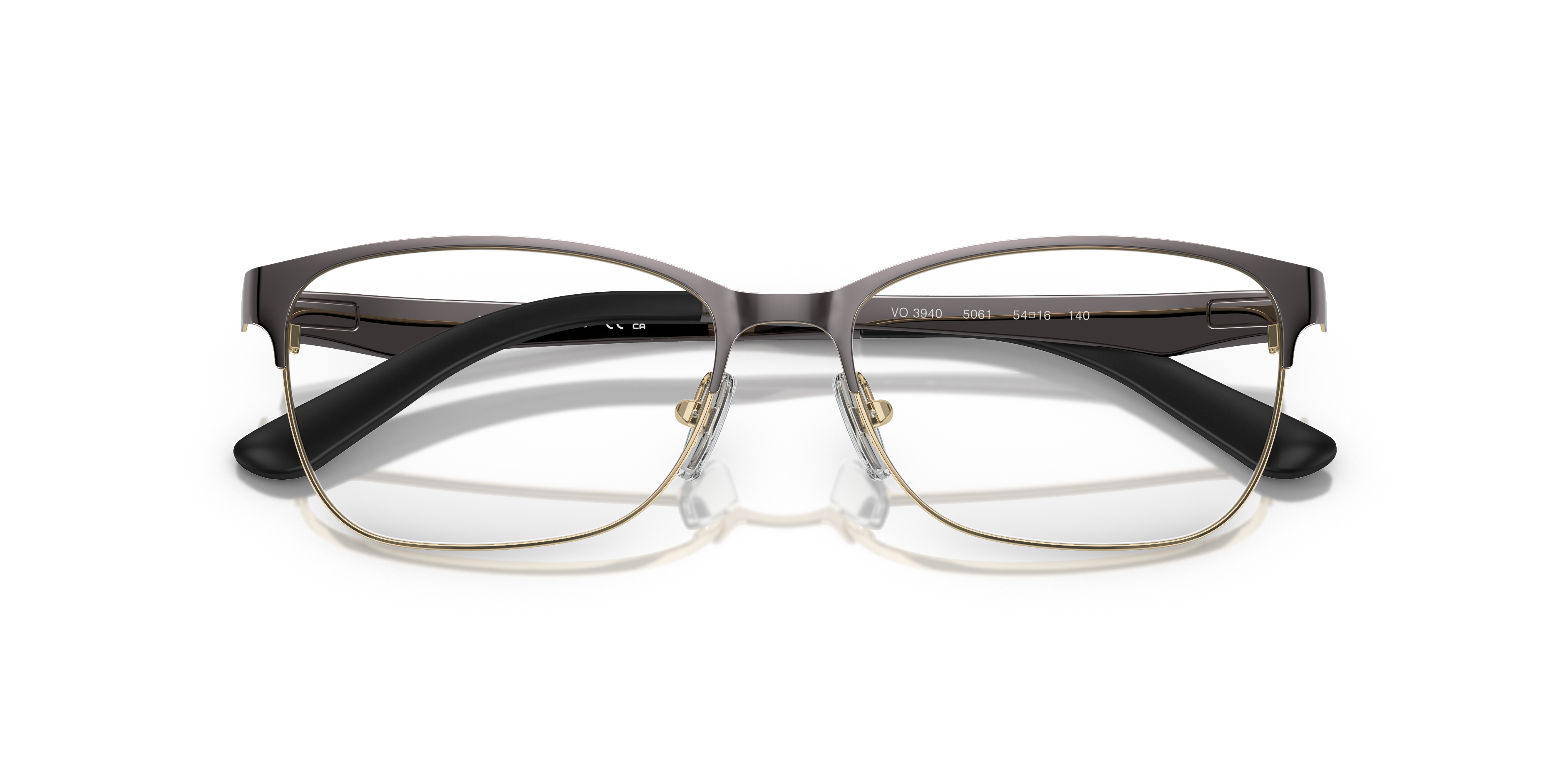 Vogue Eyewear VO3940 in Top Dark Grey/Pale Gold, front detail view #Colour_Top Dark Grey/Pale Gold