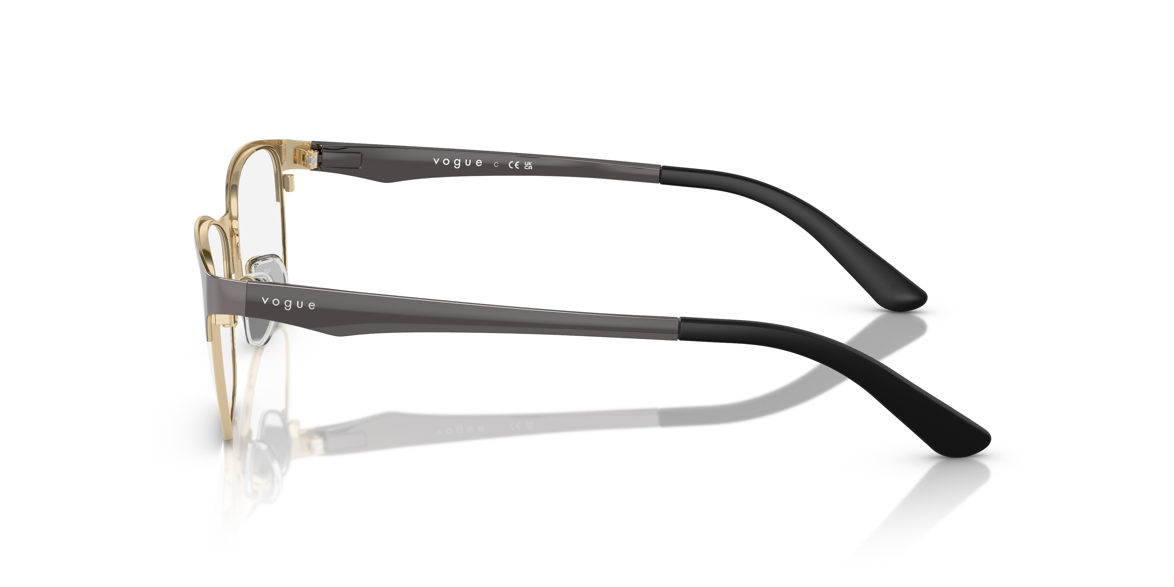 Vogue Eyewear VO3940 in Top Dark Grey/Pale Gold, side view #Colour_Top Dark Grey/Pale Gold