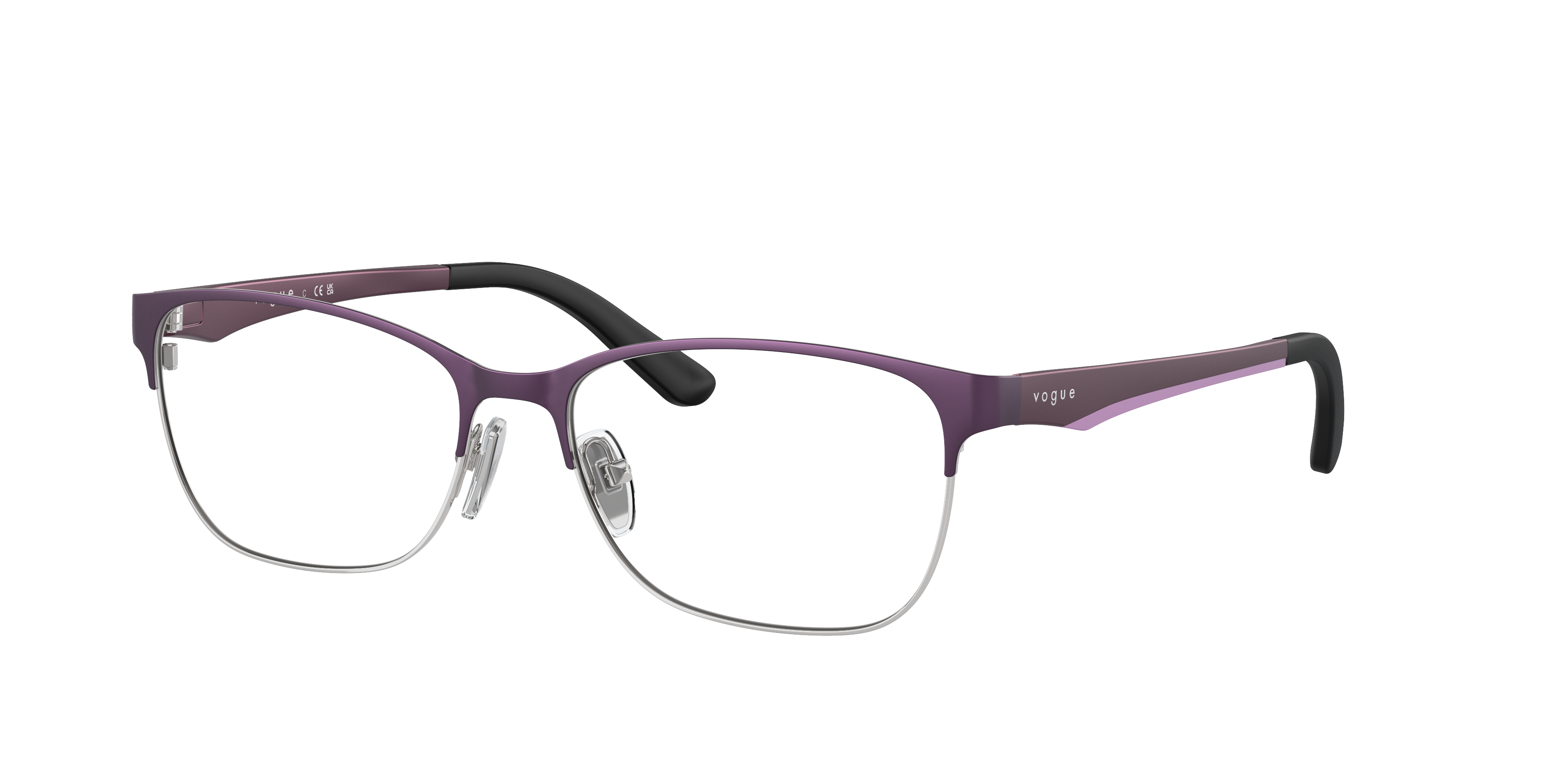 Vogue Eyewear VO3940 in Plum, three-quarter view #Colour_Plum
