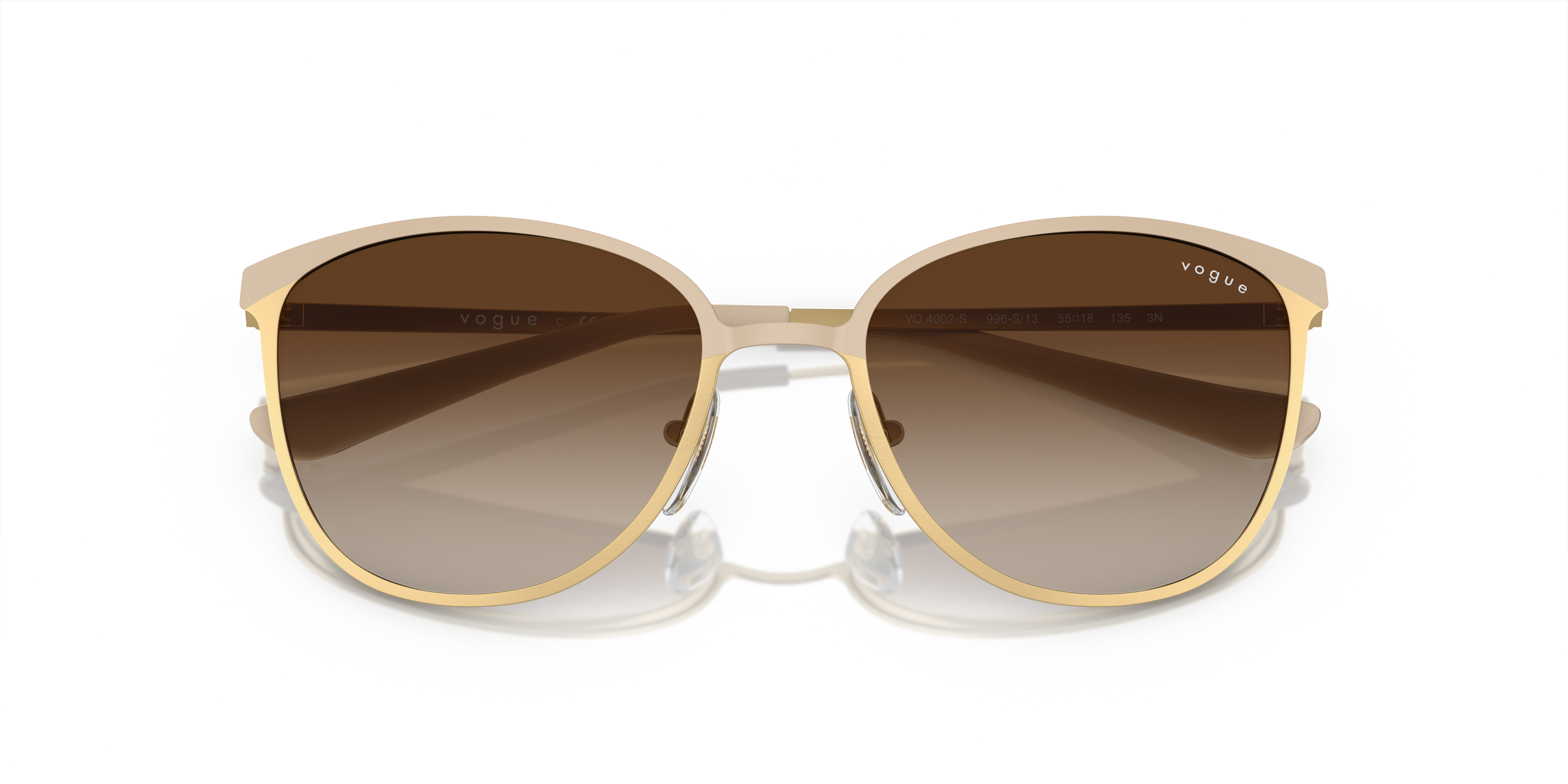 Vogue Eyewear VO4002S in Top Matte Beige/Brushed Gold, front detail view #Colour_Top Matte Beige/Brushed Gold
