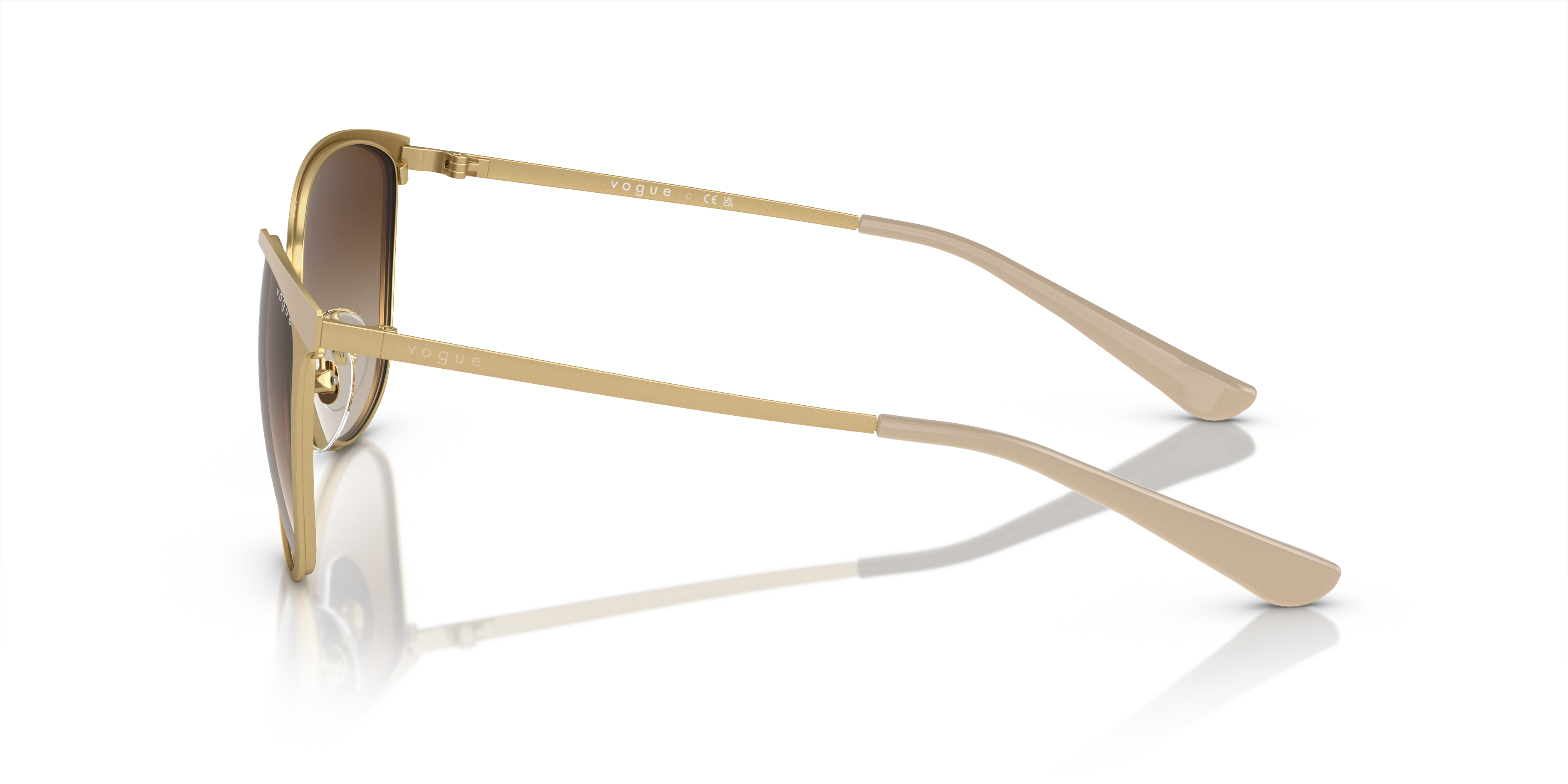 Vogue Eyewear VO4002S in Top Matte Beige/Brushed Gold, side view #Colour_Top Matte Beige/Brushed Gold