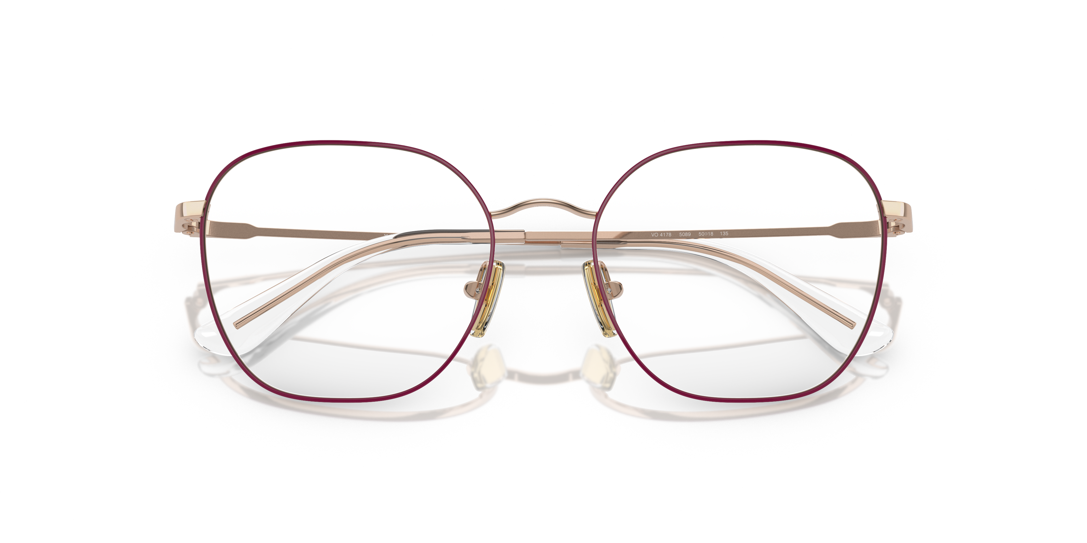 Vogue Eyewear VO4178 in Top Purple/Rose Gold, front detail view #Colour_Top Purple/Rose Gold