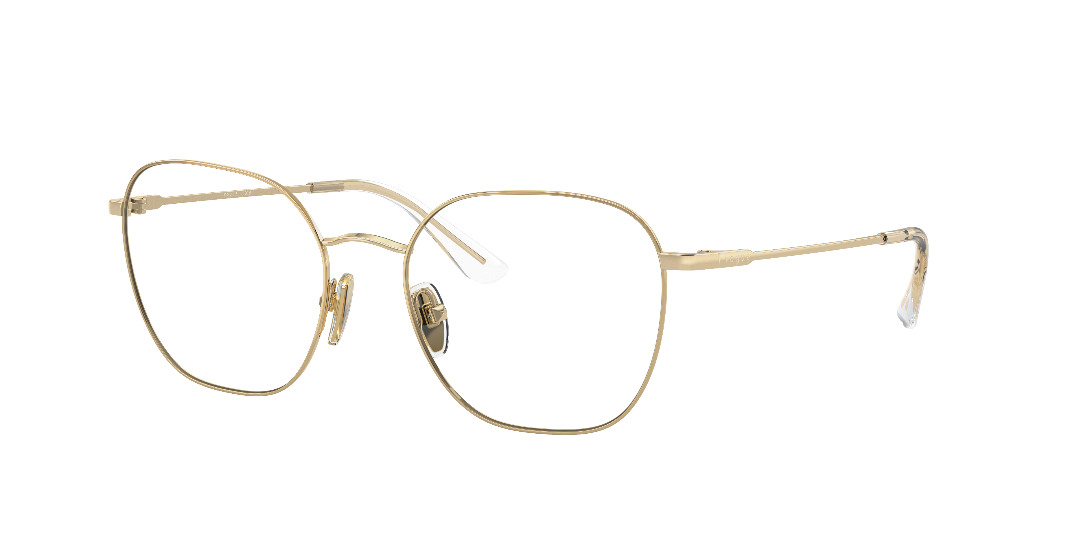 Vogue Eyewear VO4178 in Pale Gold, three-quarter view #Colour_Pale Gold