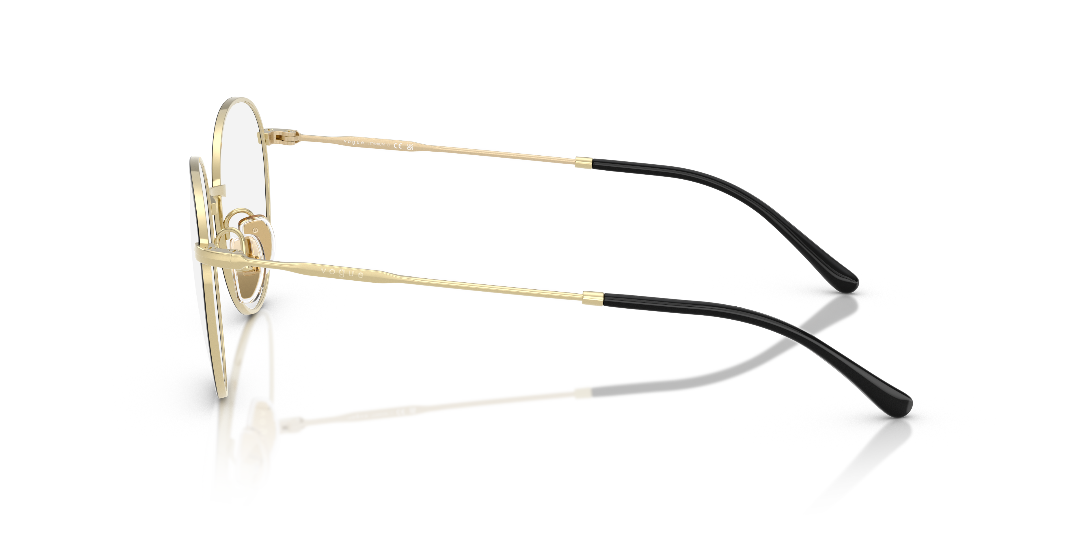 Vogue Eyewear VO4280T in Top Black/Light Gold, side view #Colour_Top Black/Light Gold