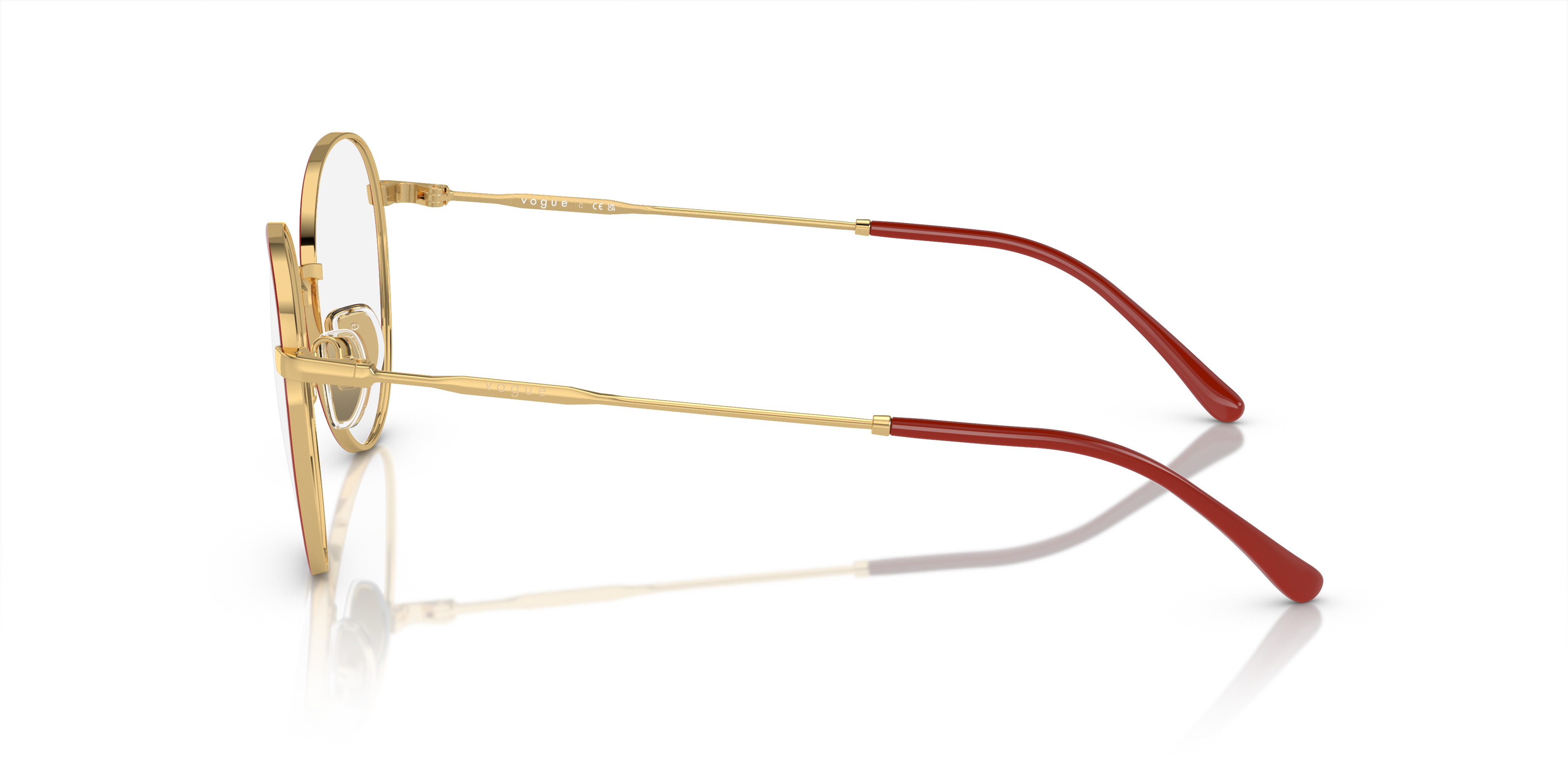 Vogue Eyewear VO4280 in Top Red/Gold, side view #Colour_Top Red/Gold