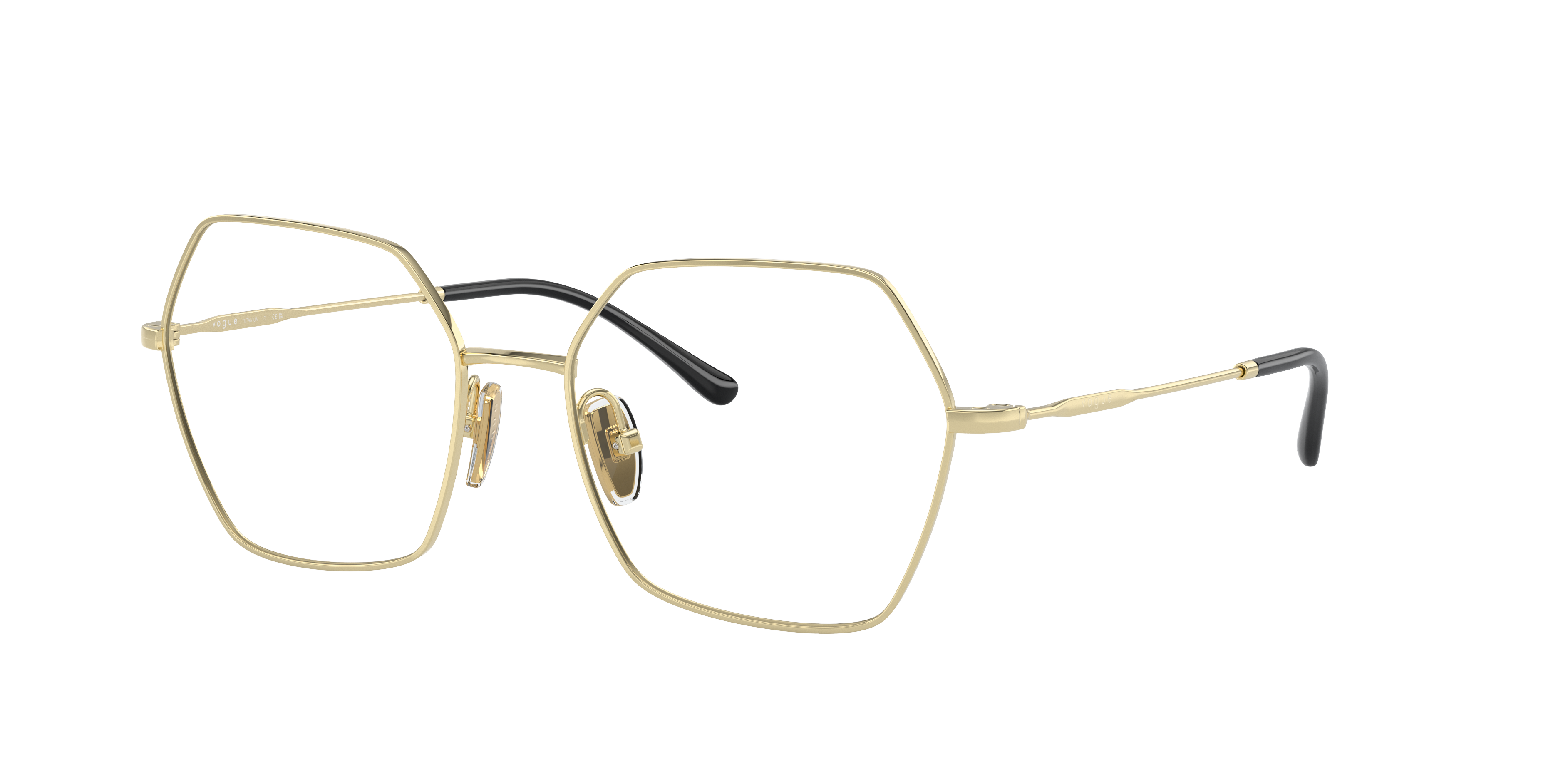 Vogue Eyewear VO4297T in Light Gold, three-quarter view #Colour_Light Gold