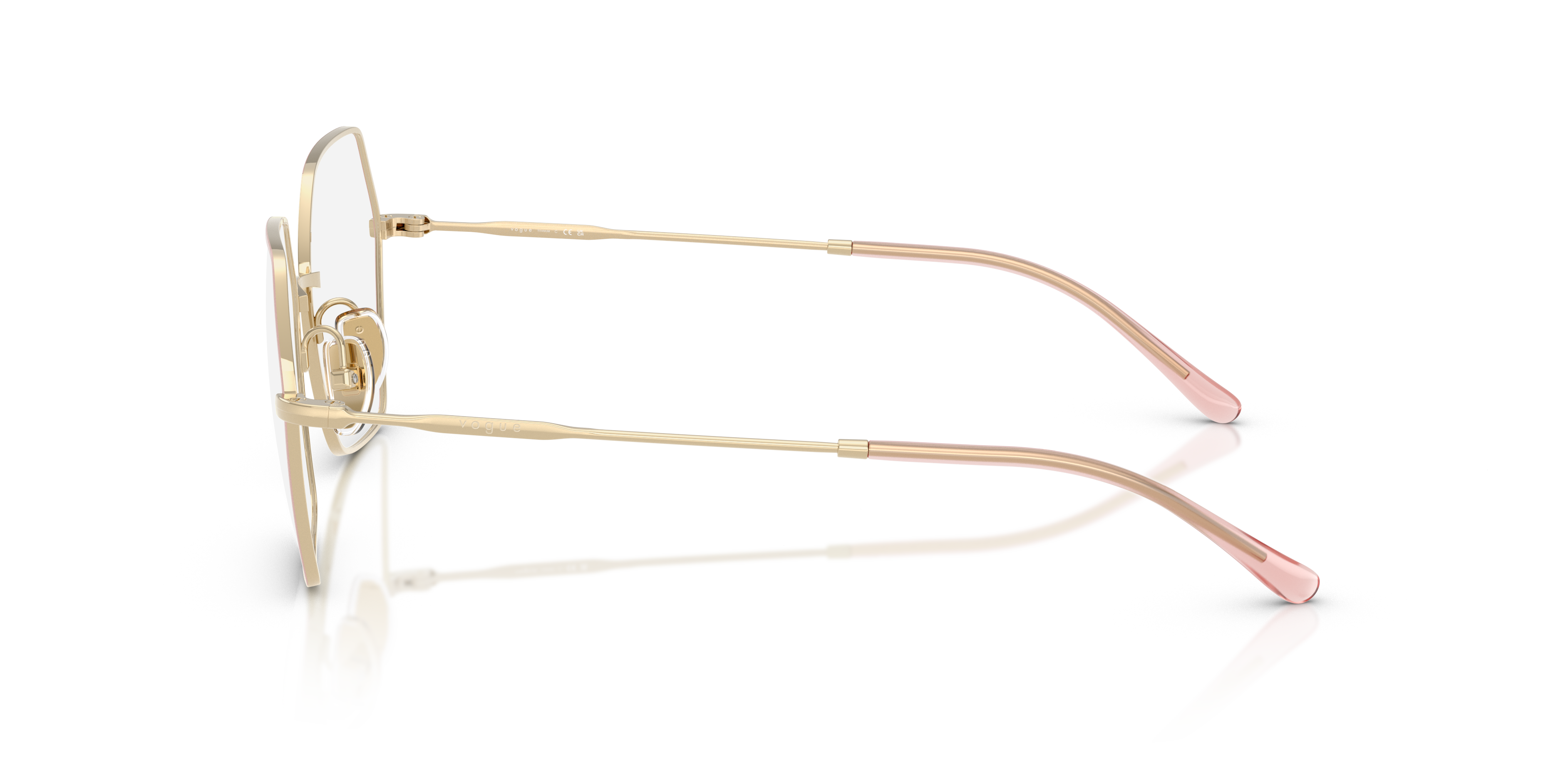 Vogue Eyewear VO4297T in Top Nude/Light Gold, side view #Colour_Top Nude/Light Gold