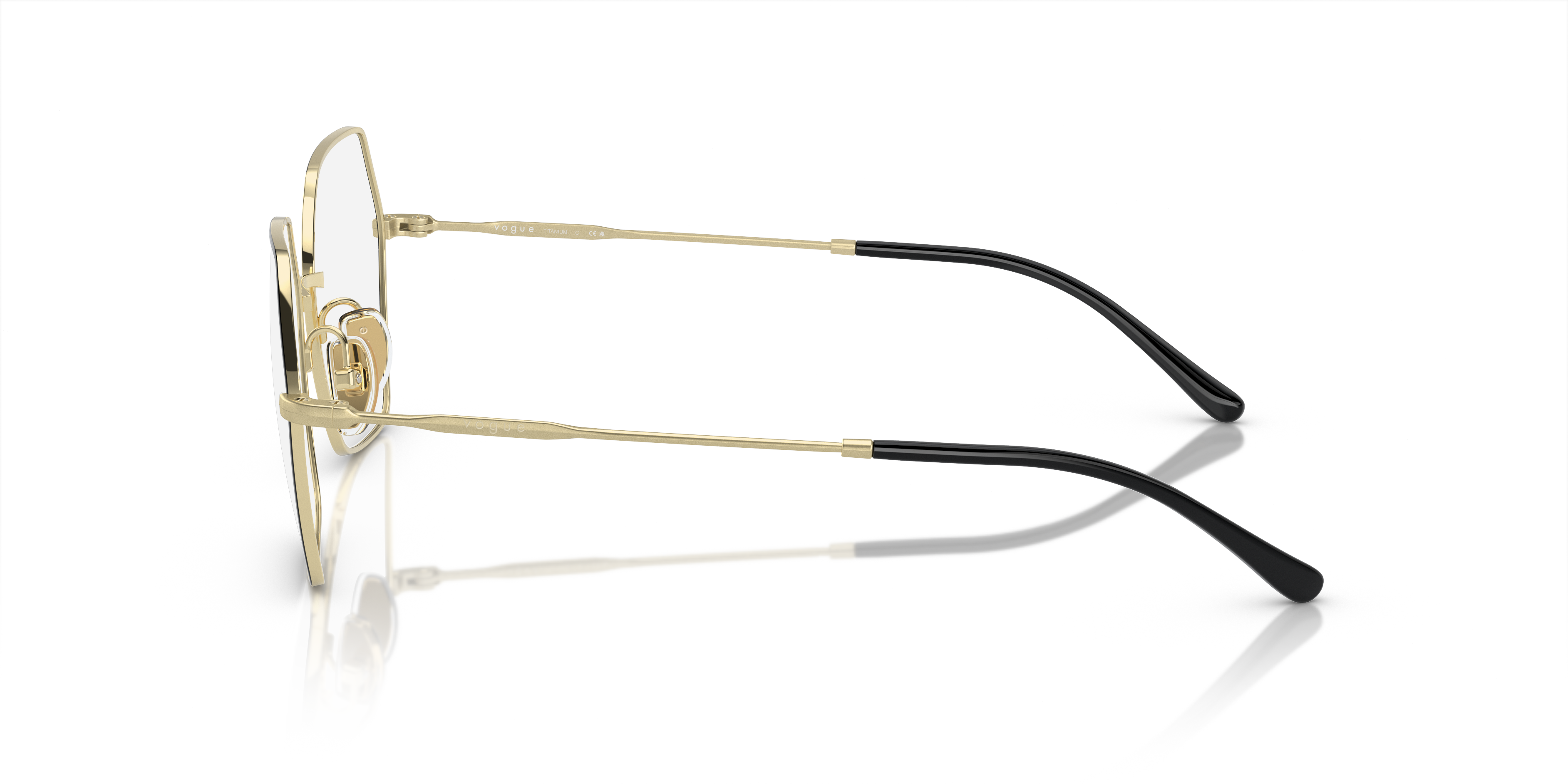 Vogue Eyewear VO4297T in Top Black/Light Gold, side view #Colour_Top Black/Light Gold